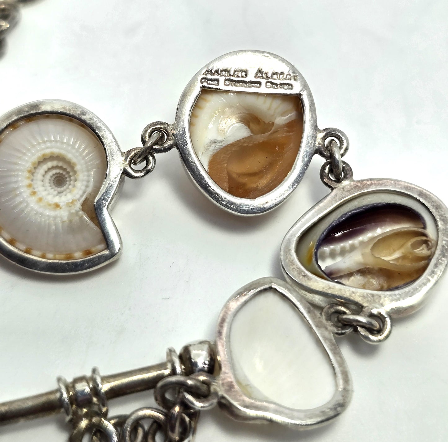 Charles Albert 950 Sterling Silver Multi-Shell Bracelet SB-6311 Mermaid Jewelry