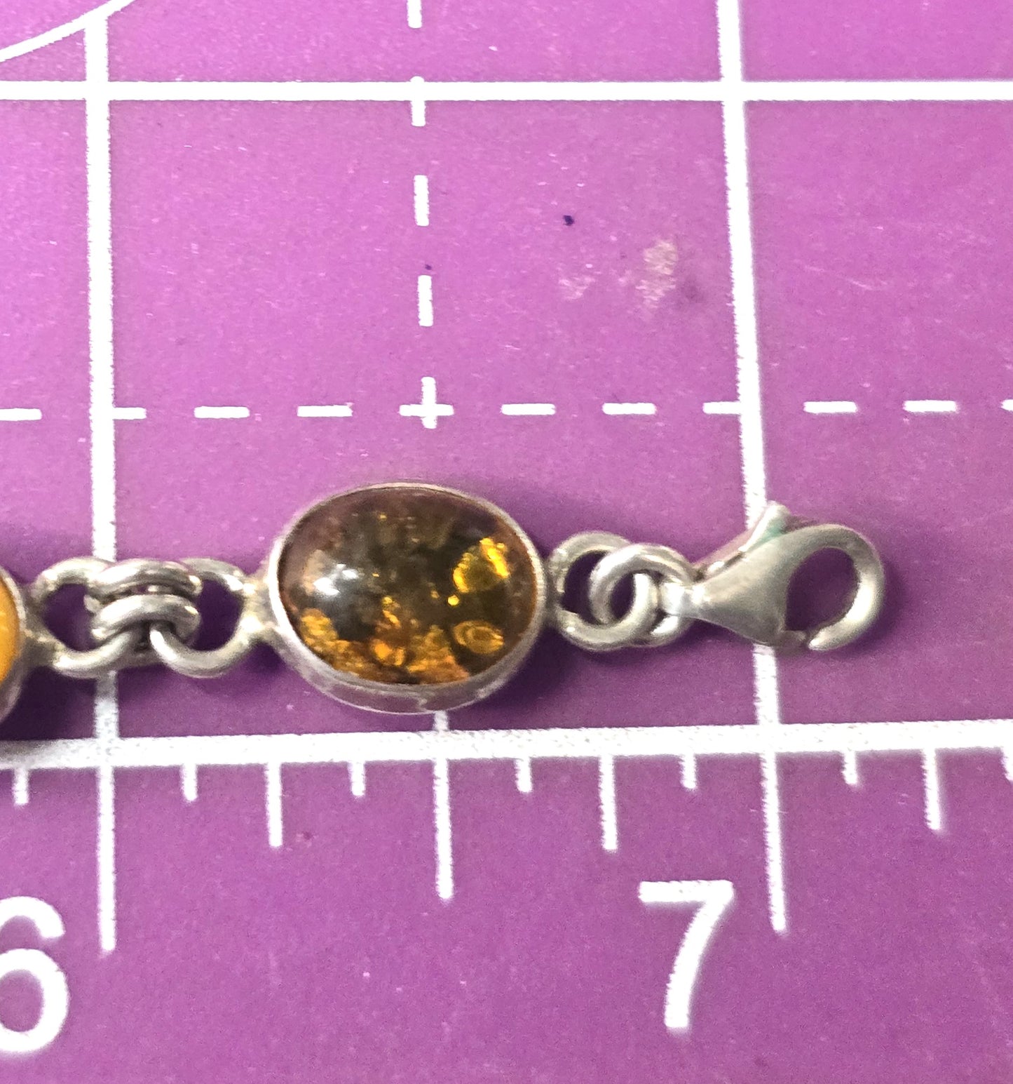 Three color Amber Baltic Amber, green, egg yolk sterling silver tennis bracelet