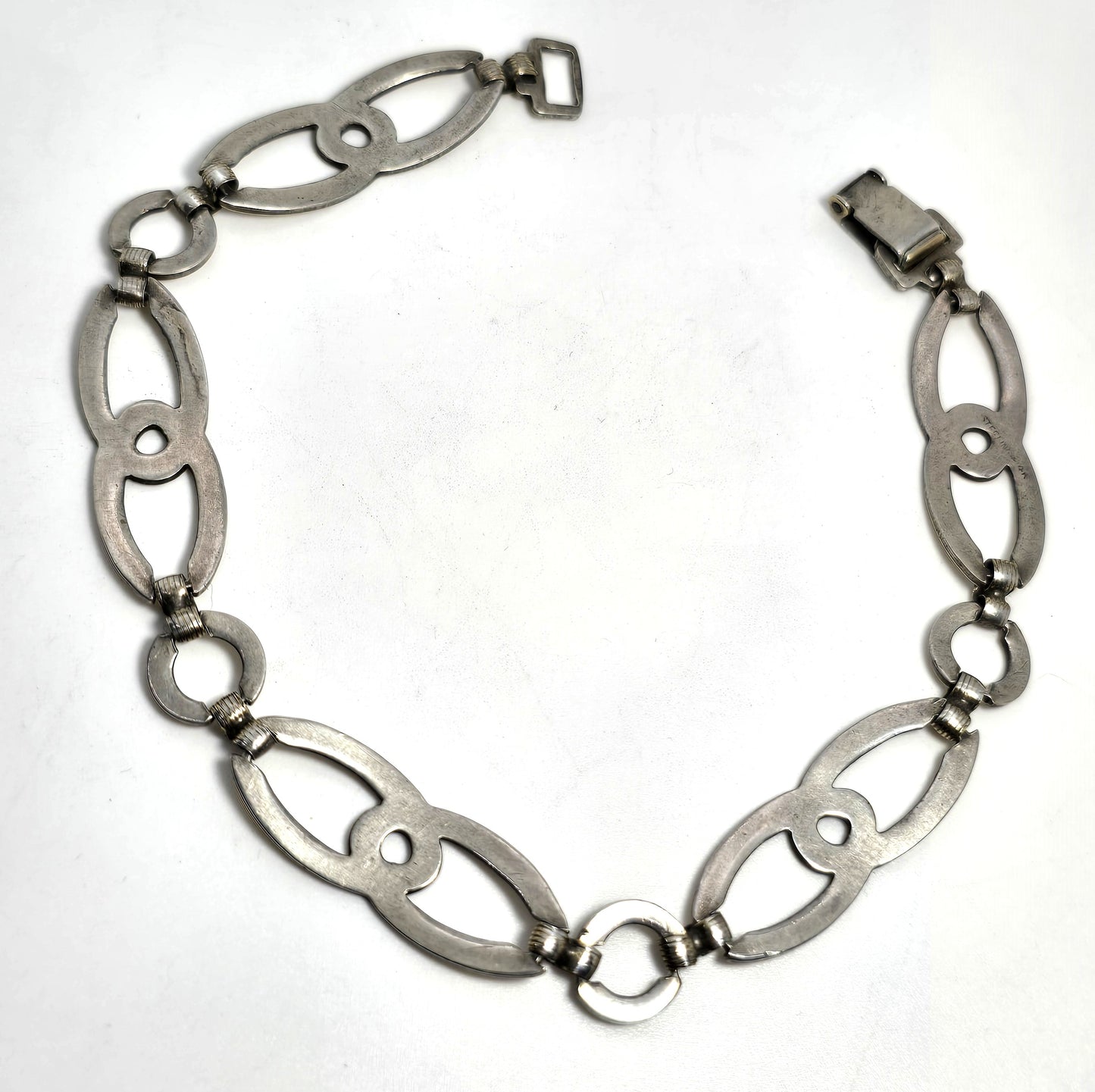 Symmetalic W. E. Richards Art Deco geometric bracelet sterling silver fused 14k gold
