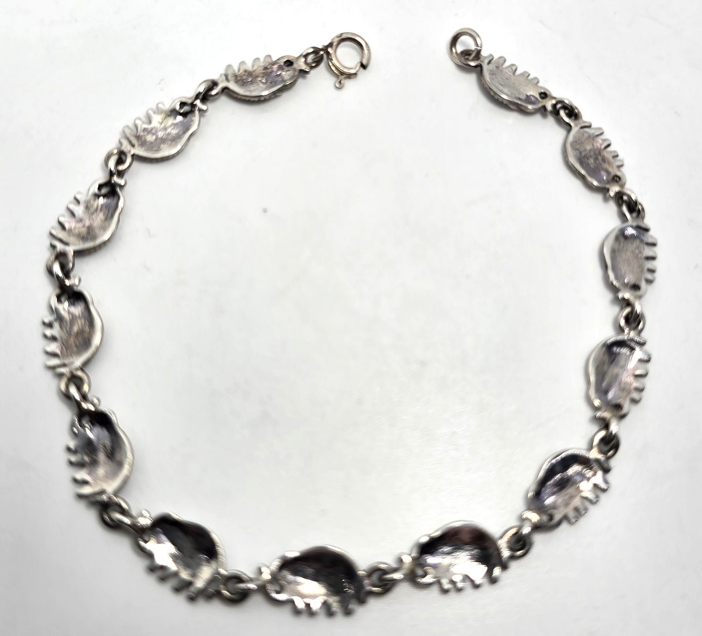 Lucky Trunk Up Elephant marcasite CN sterling silver tennis bracelet