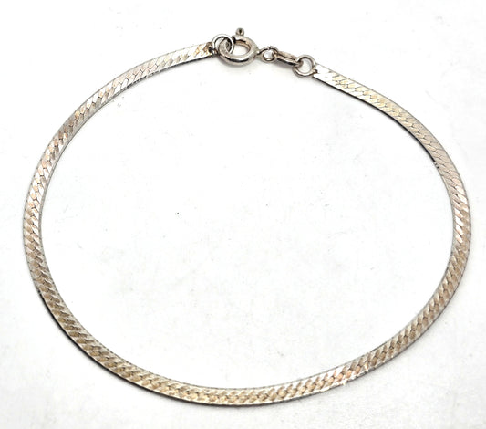 Herringbone vintage vermeil gold over sterling silver tennis bracelet
