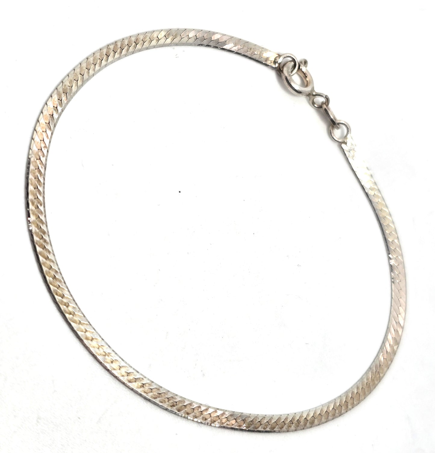 Herringbone vintage vermeil gold over sterling silver tennis bracelet