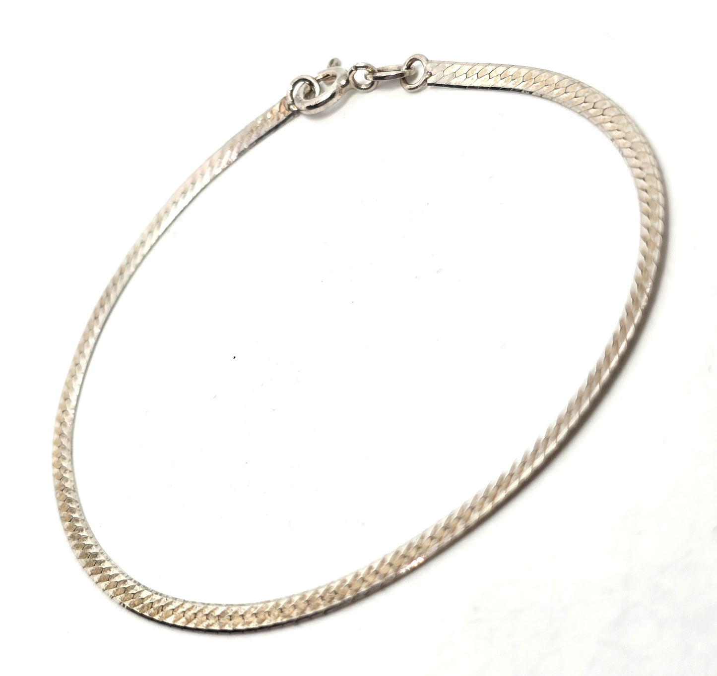 Herringbone vintage vermeil gold over sterling silver tennis bracelet