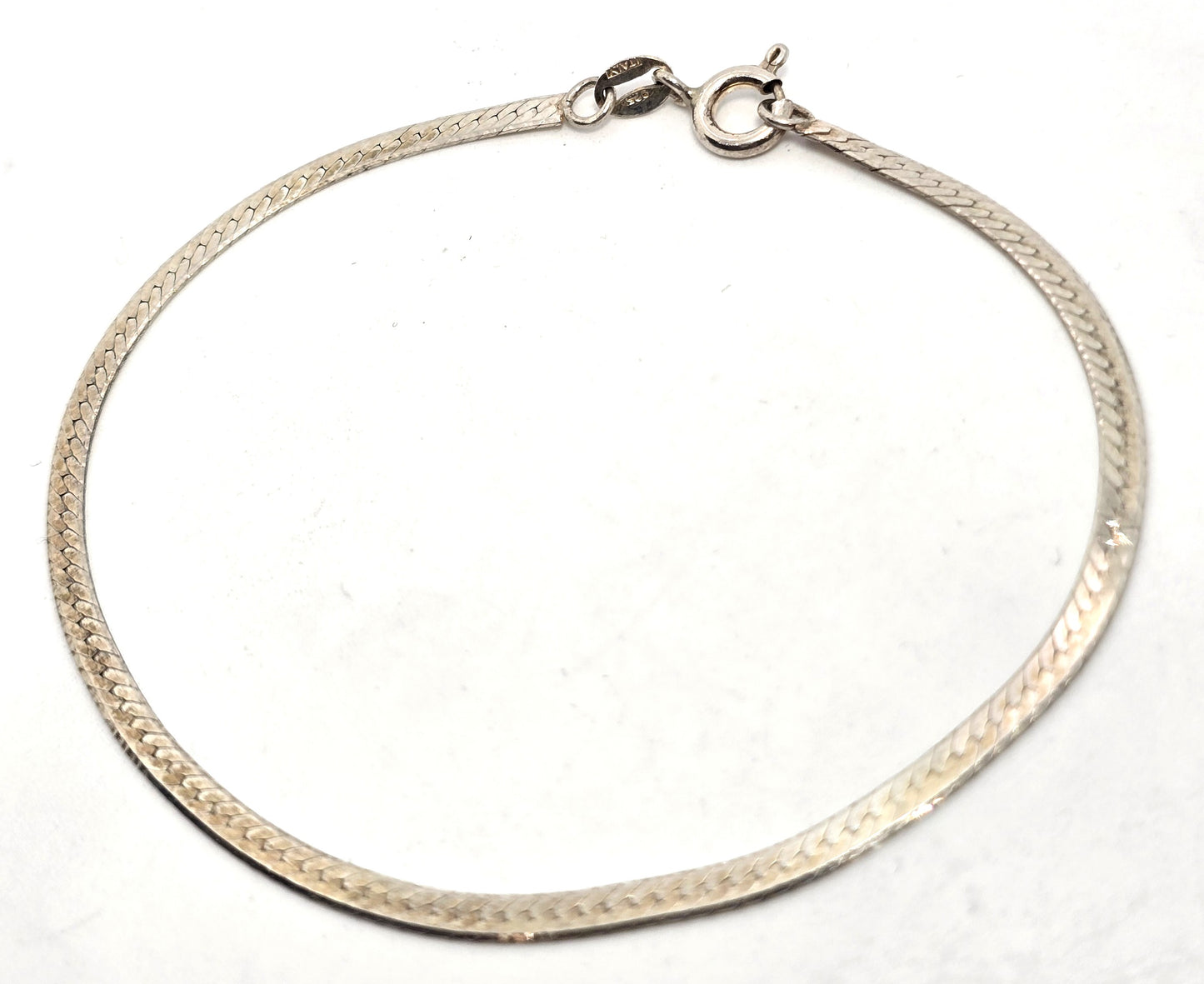 Herringbone vintage vermeil gold over sterling silver tennis bracelet