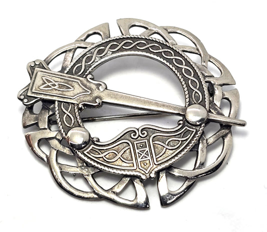 Michael Gladstone Irish Tara Celtic knot vintage sterling silver kilt pin brooch pendant