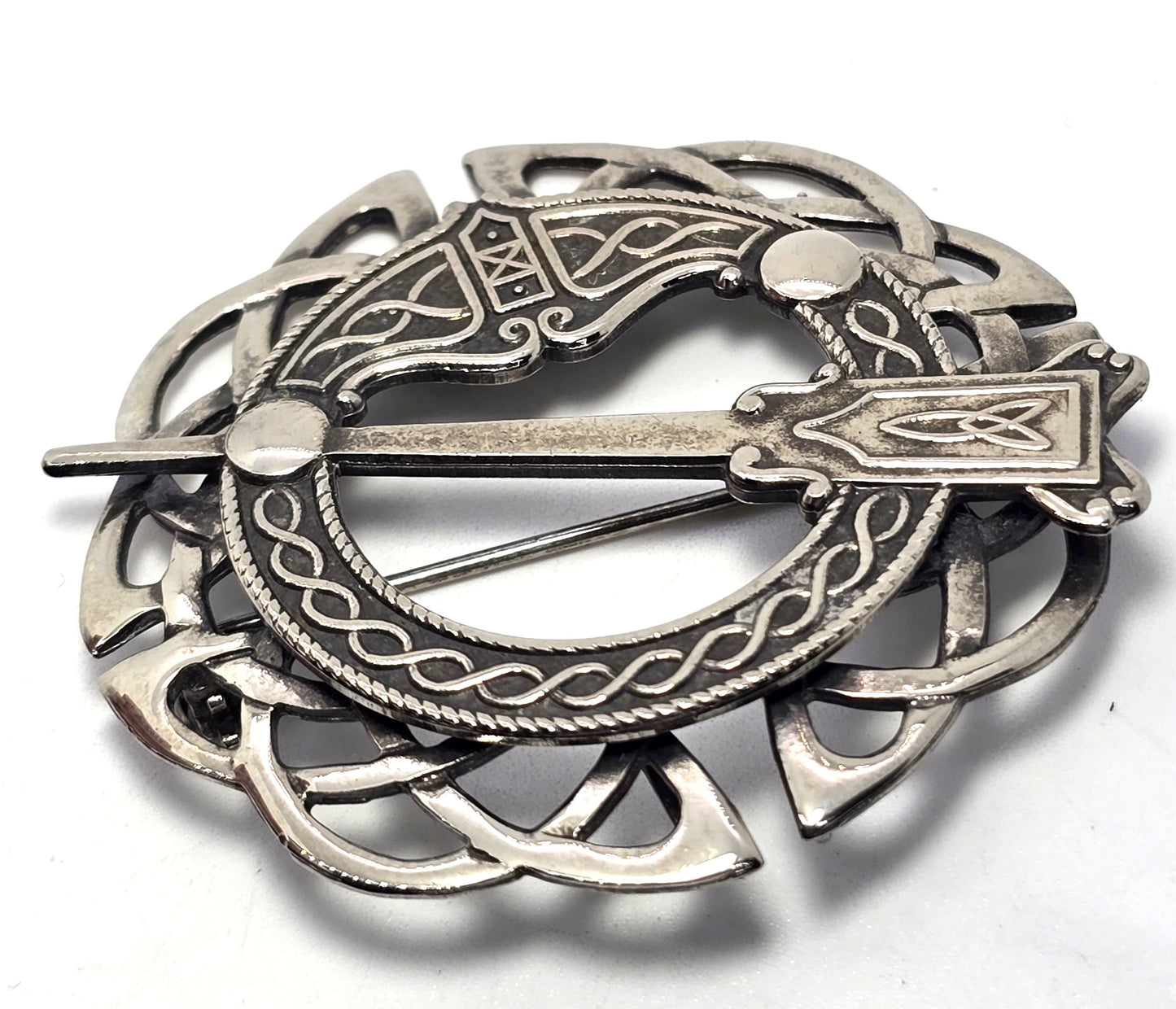 Michael Gladstone Irish Tara Celtic knot vintage sterling silver kilt pin brooch pendant