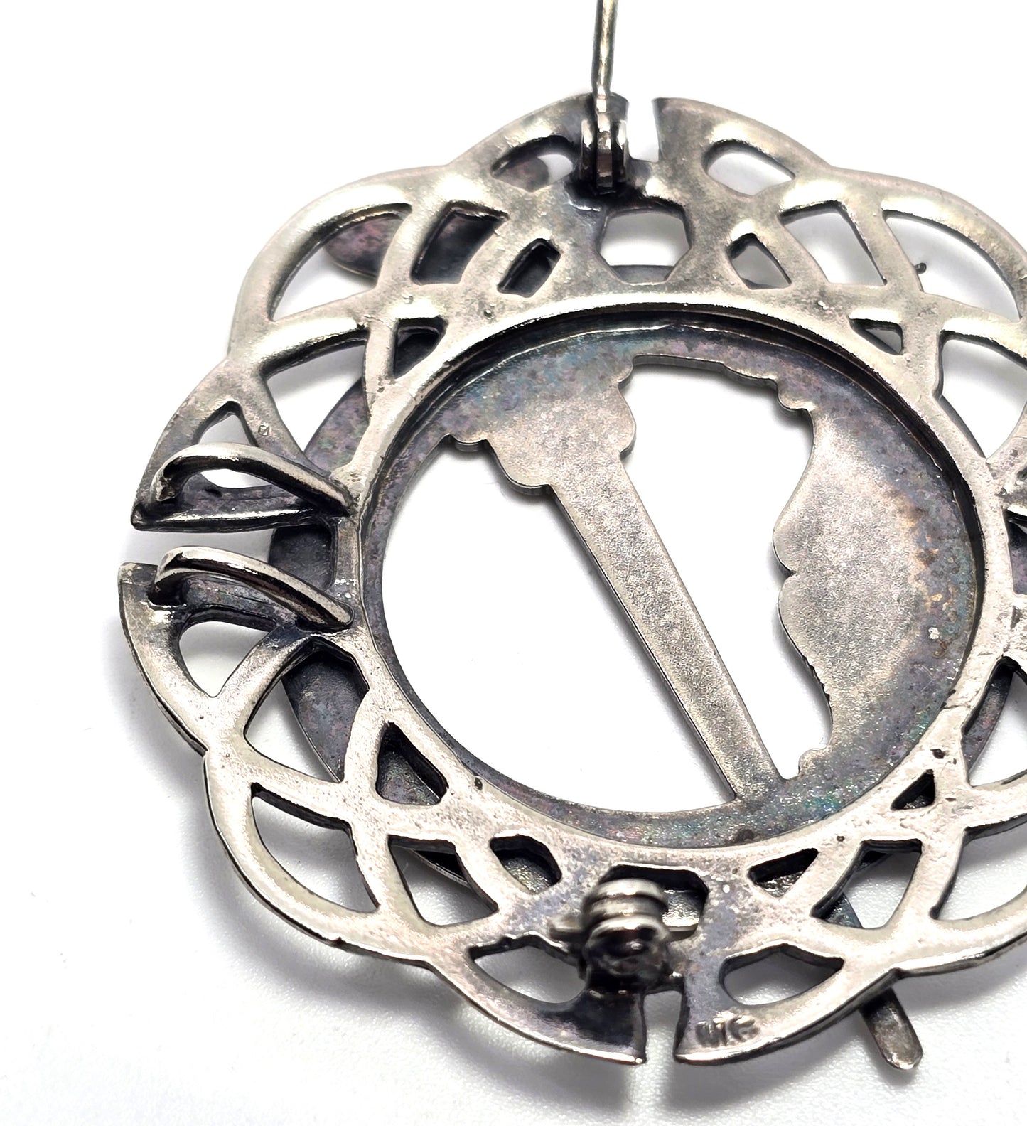 Michael Gladstone Irish Tara Celtic knot vintage sterling silver kilt pin brooch pendant