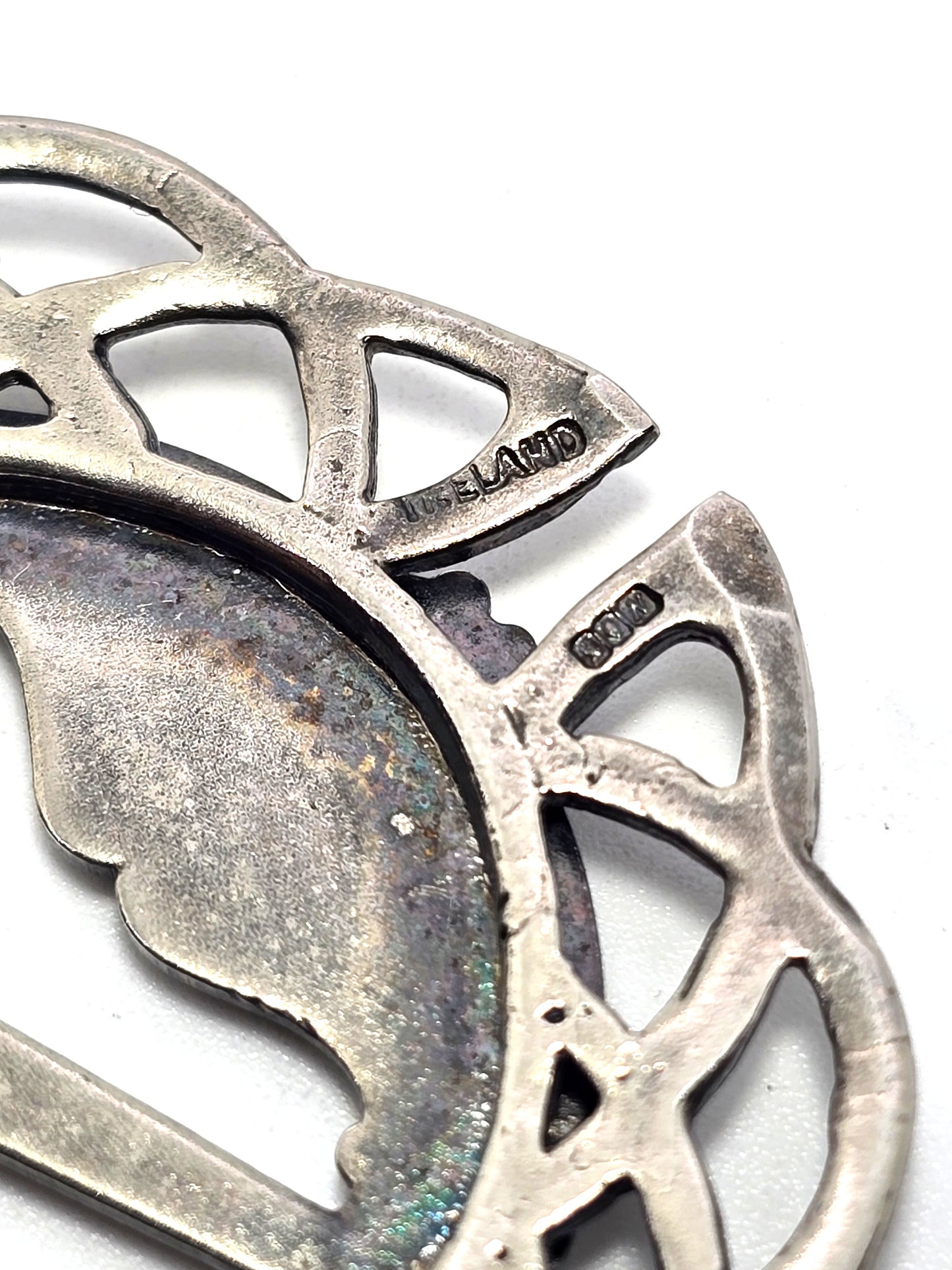 Michael Gladstone Irish Tara Celtic knot vintage sterling silver kilt pin brooch pendant