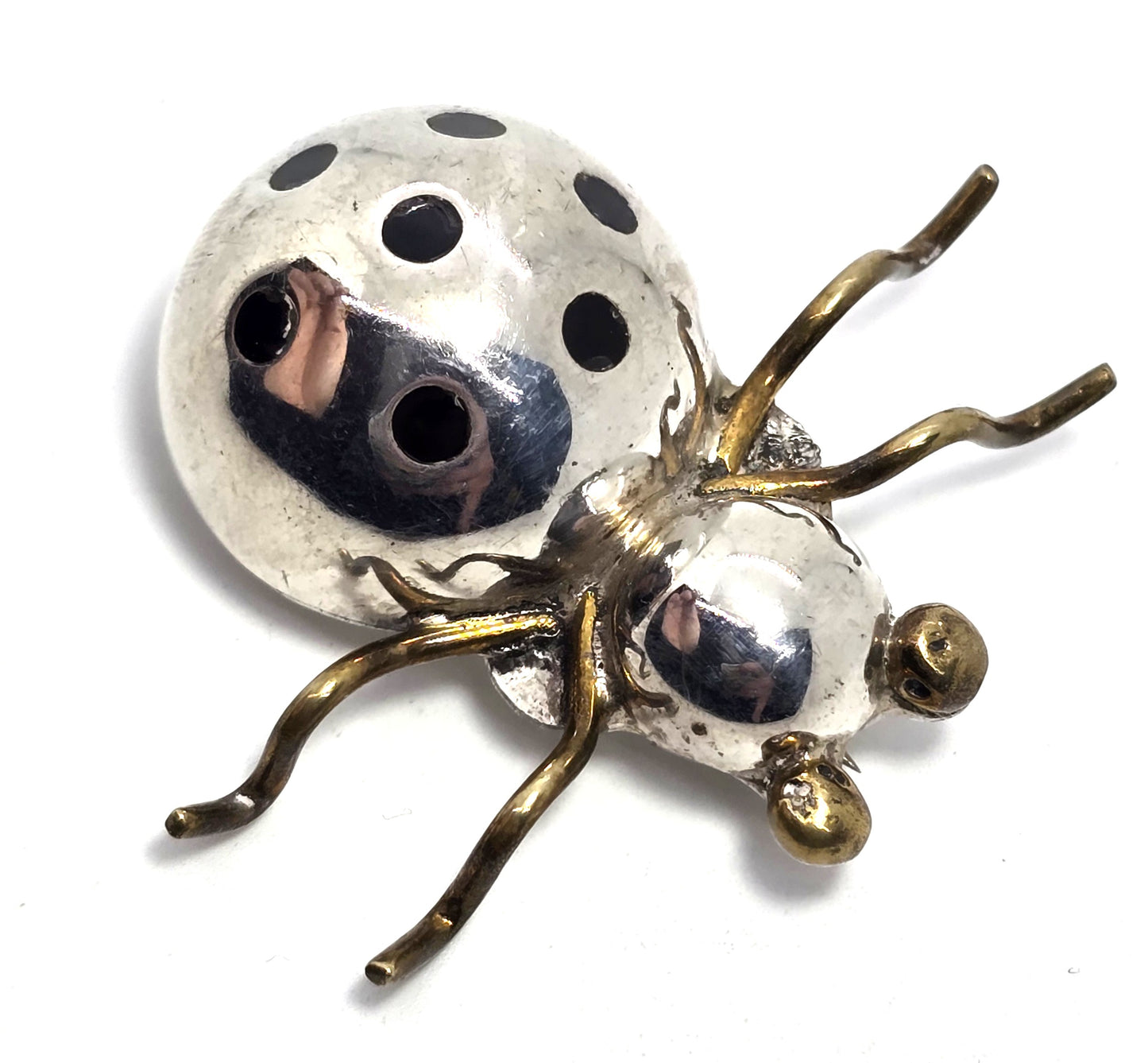 Insect Spider Ant Large vintage sterling silver Mexican bug brooch