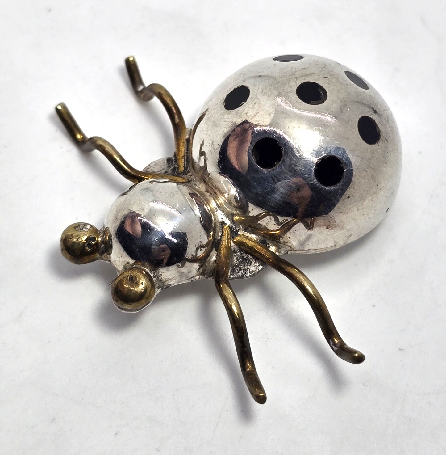 Insect Spider Ant Large vintage sterling silver Mexican bug brooch