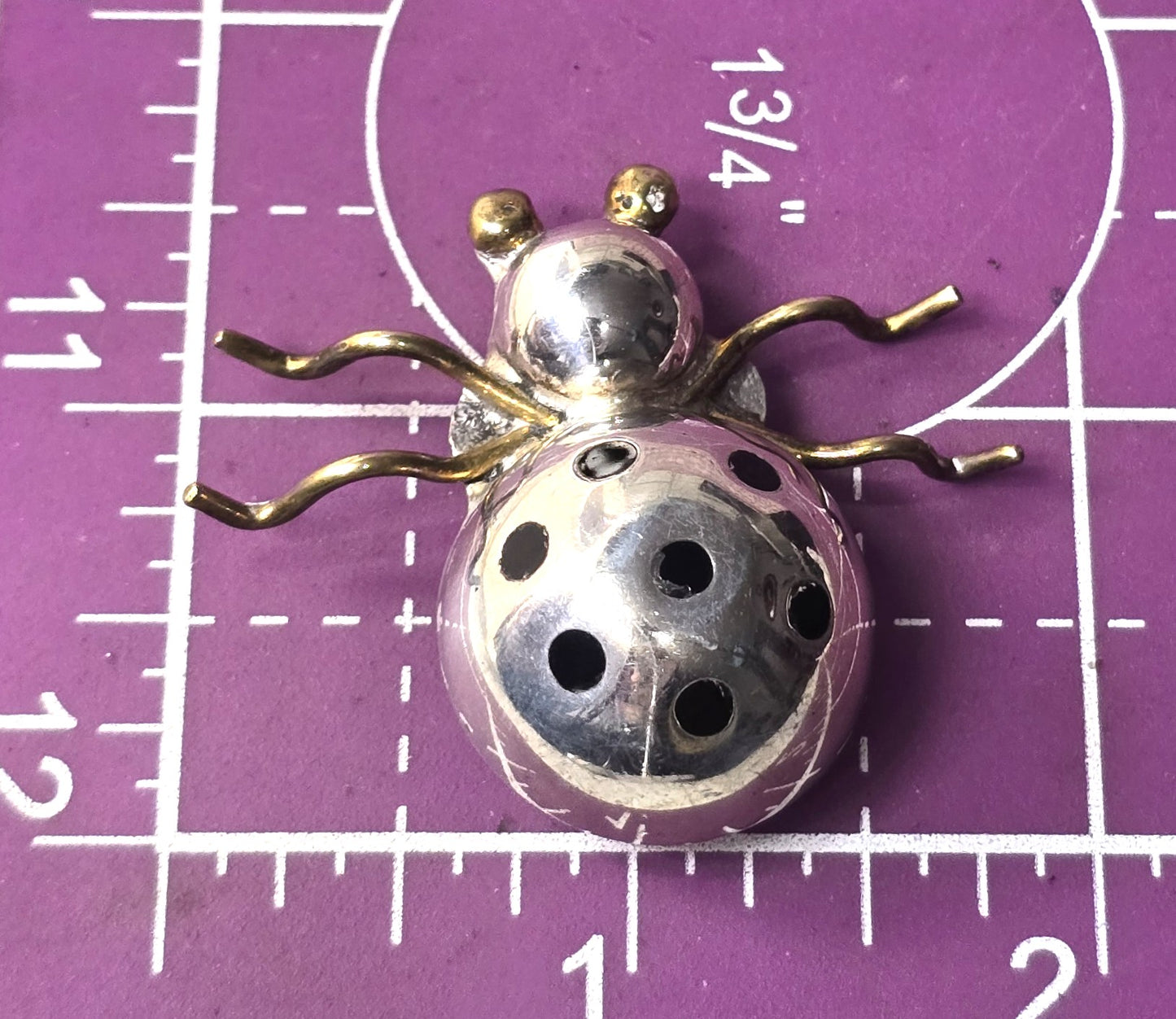 Insect Spider Ant Large vintage sterling silver Mexican bug brooch