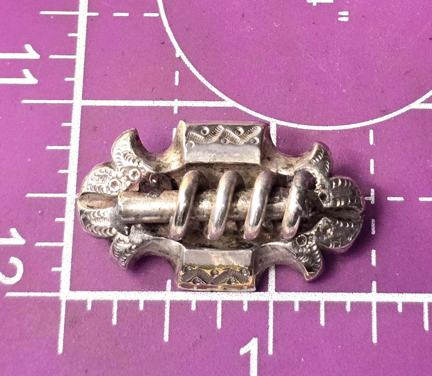 Victorian Etruscan Coiled antique gold filled vintage bar pin mourning brooch