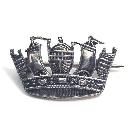 Small WW2 British Merchant Navy vintage Sterling Silver Sweetheart Brooch