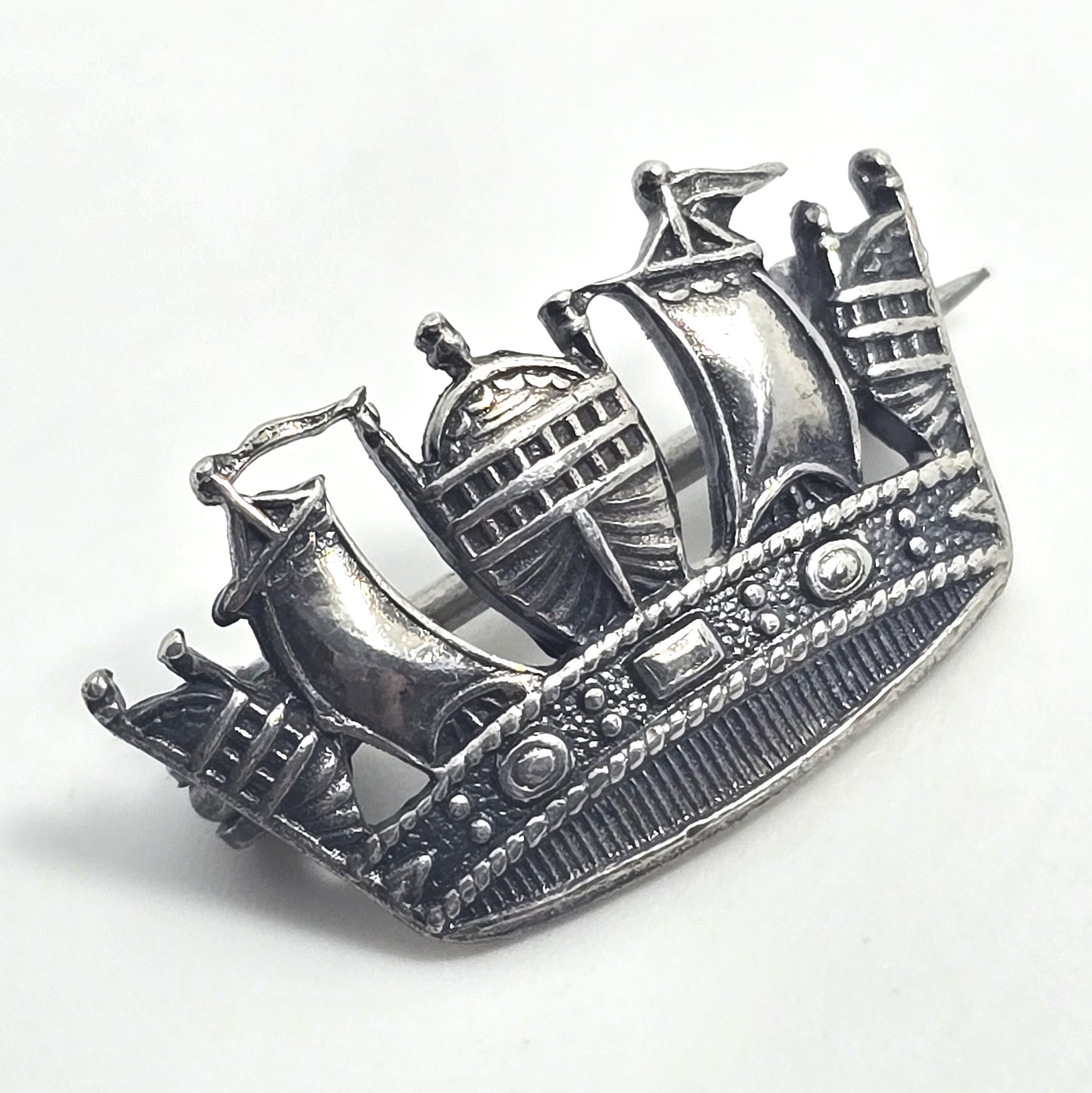 Small WW2 British Merchant Navy vintage Sterling Silver Sweetheart Brooch