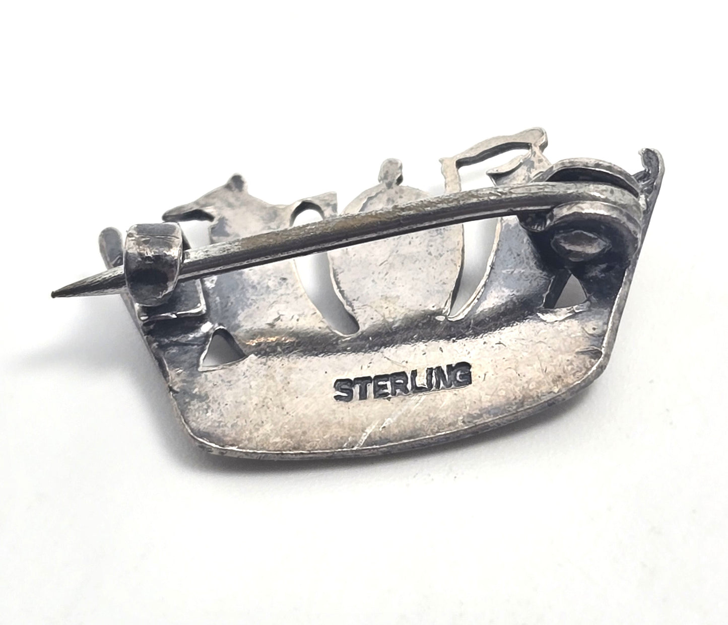 Small WW2 British Merchant Navy vintage Sterling Silver Sweetheart Brooch