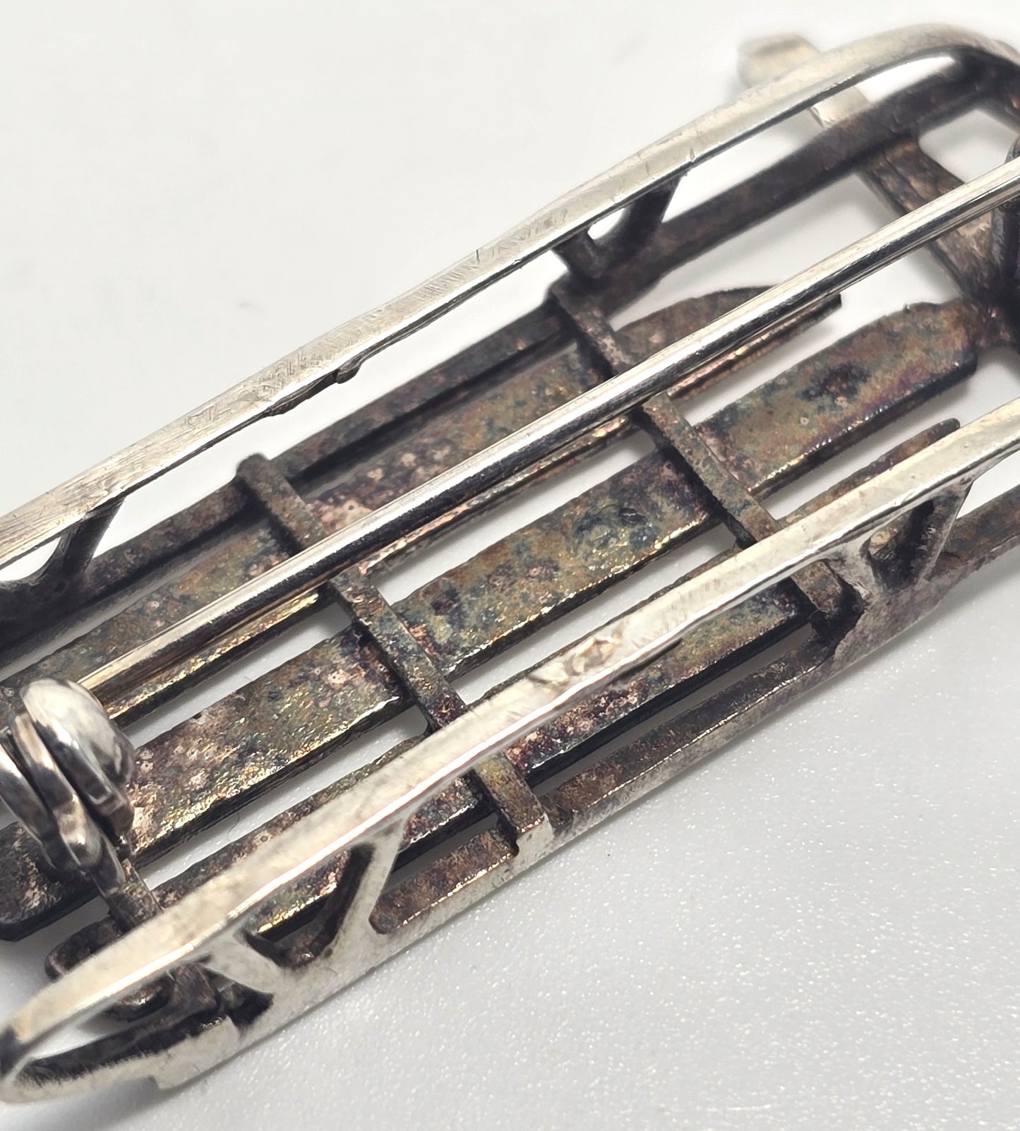 Sled Winter Wonderland vintage solid sterling silver brooch