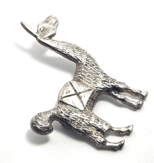 llama vintage sterling silver detailed  figural brooch