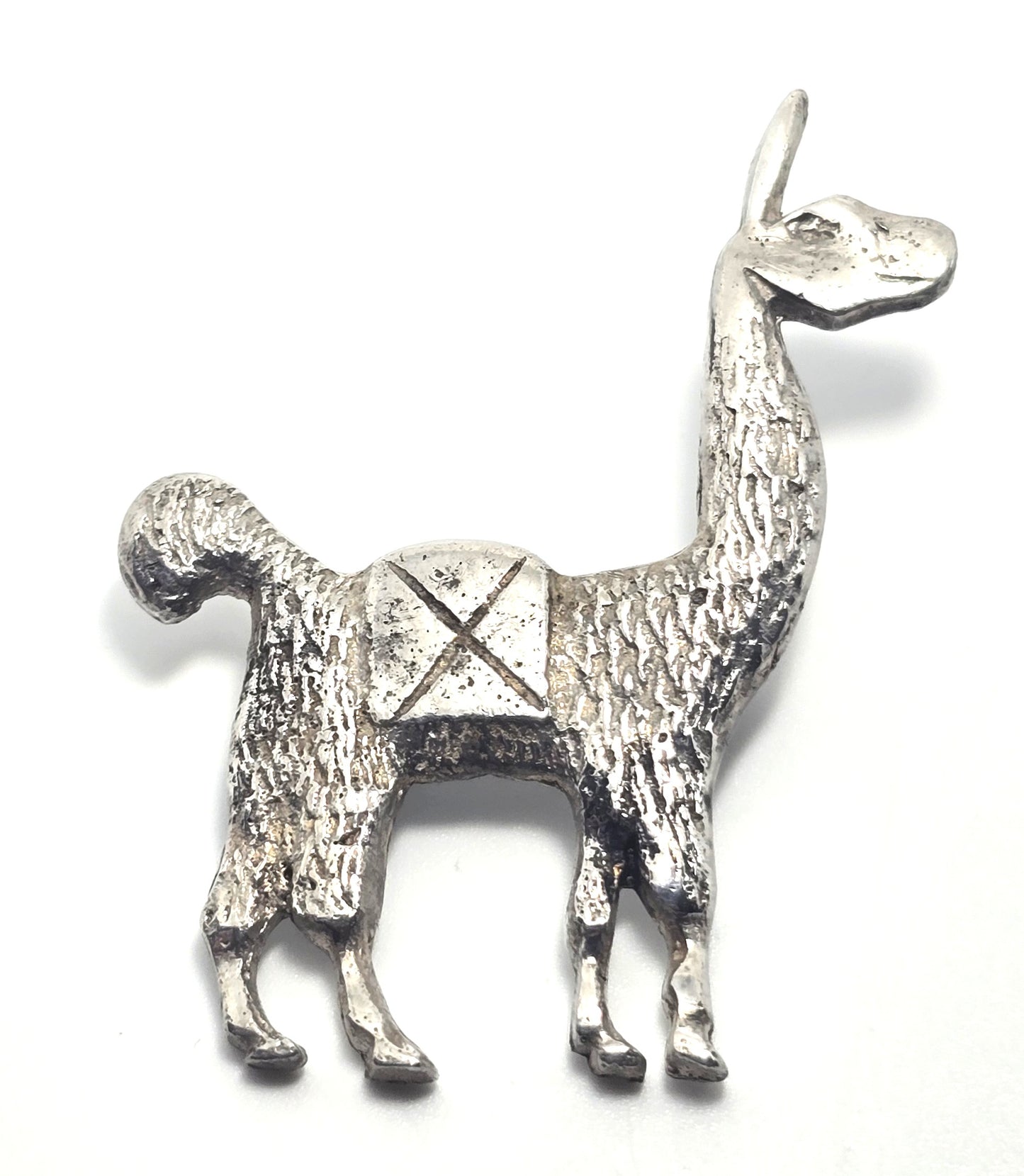 llama vintage sterling silver detailed  figural brooch