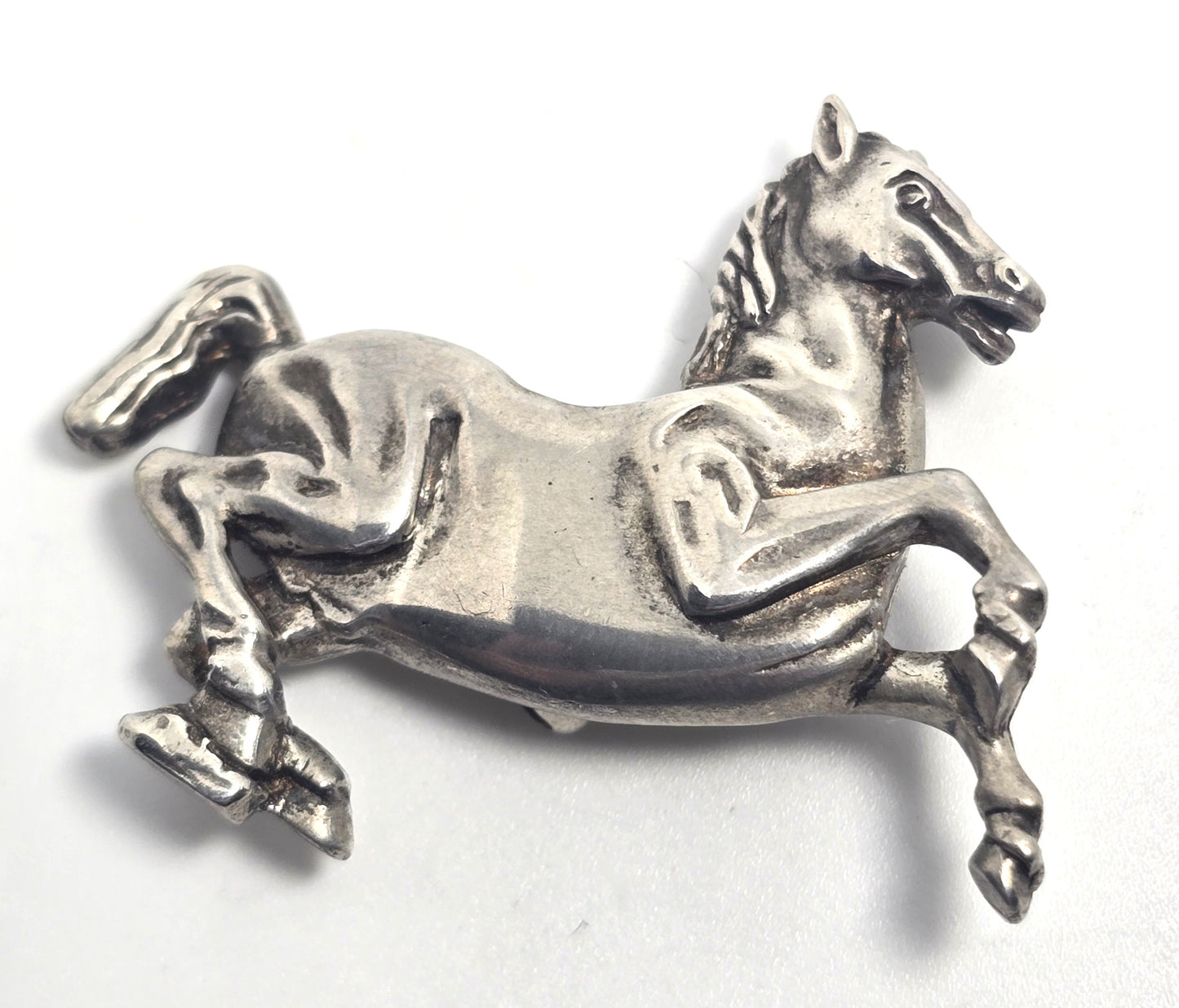 Running horse equestrian Dublin Ireland vintage 1954 solid sterling silver brooch