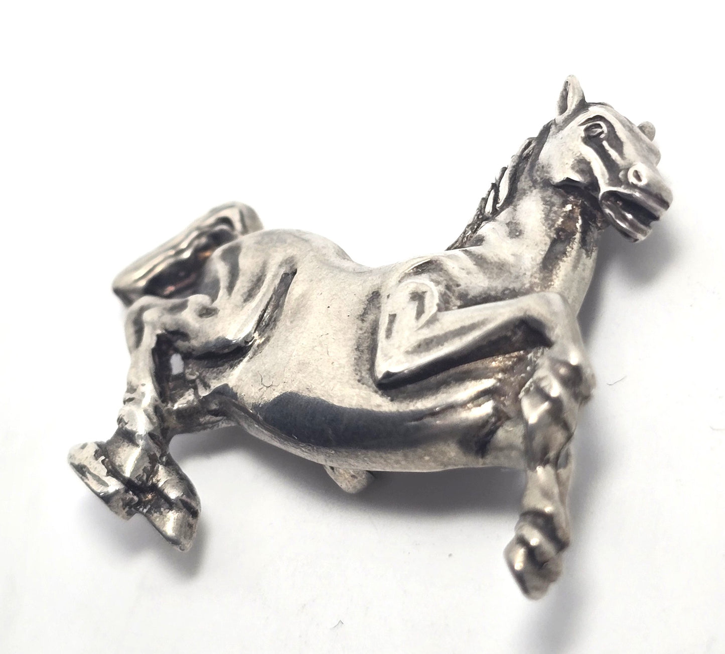 Running horse equestrian Dublin Ireland vintage 1954 solid sterling silver brooch