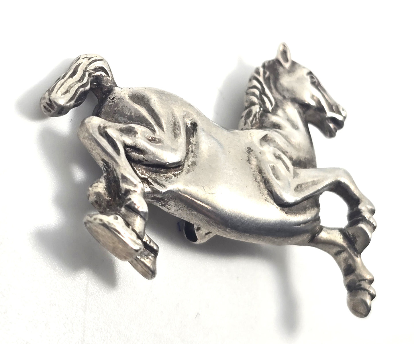Running horse equestrian Dublin Ireland vintage 1954 solid sterling silver brooch