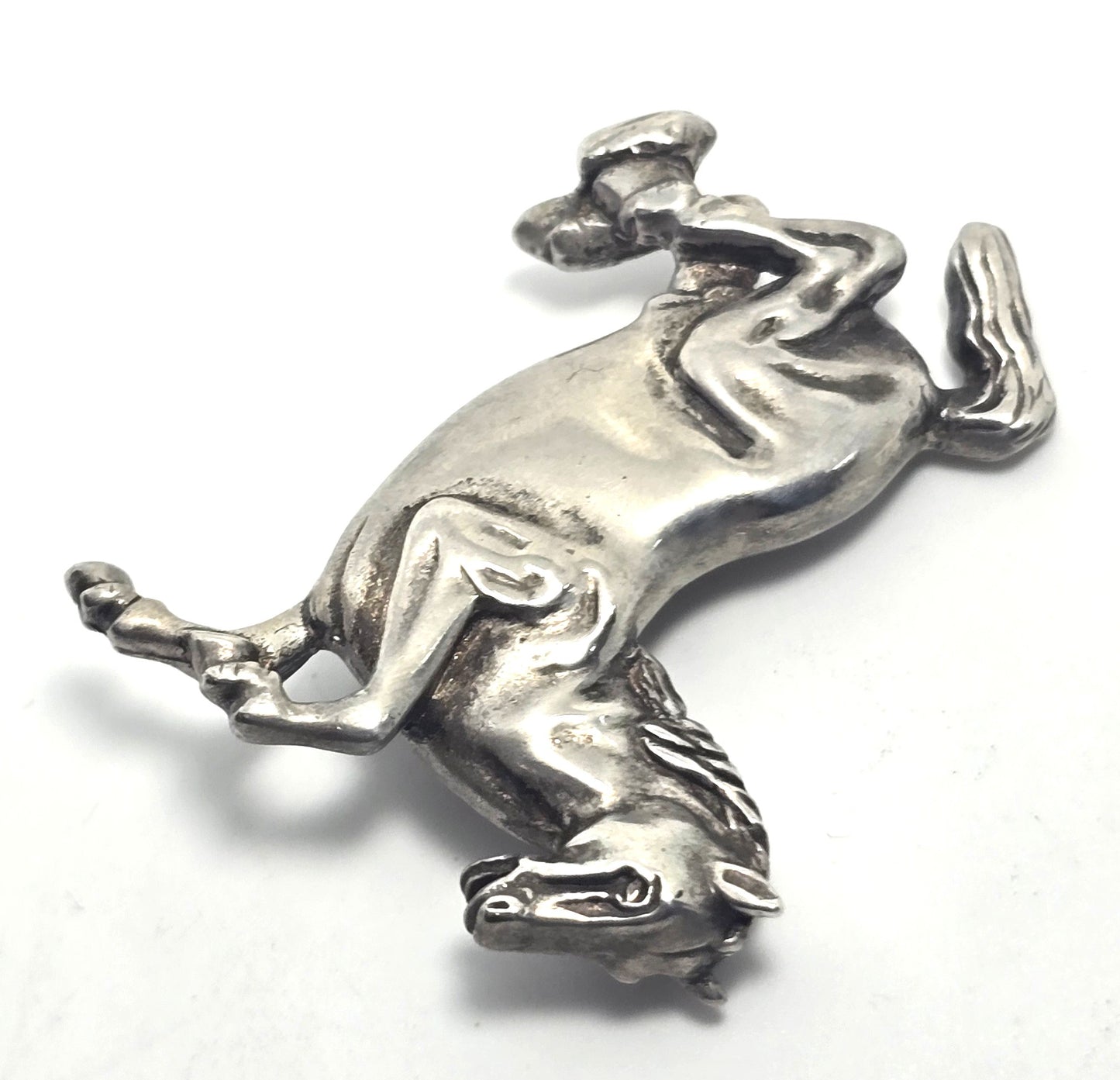 Running horse equestrian Dublin Ireland vintage 1954 solid sterling silver brooch