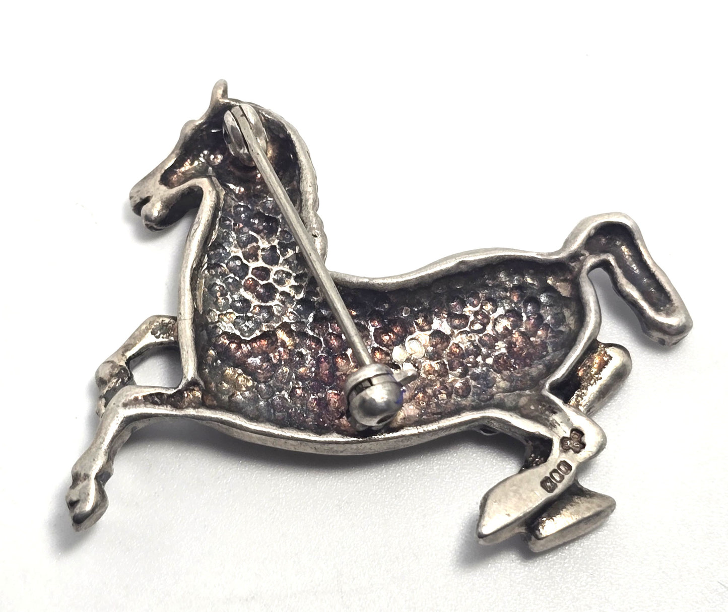 Running horse equestrian Dublin Ireland vintage 1954 solid sterling silver brooch
