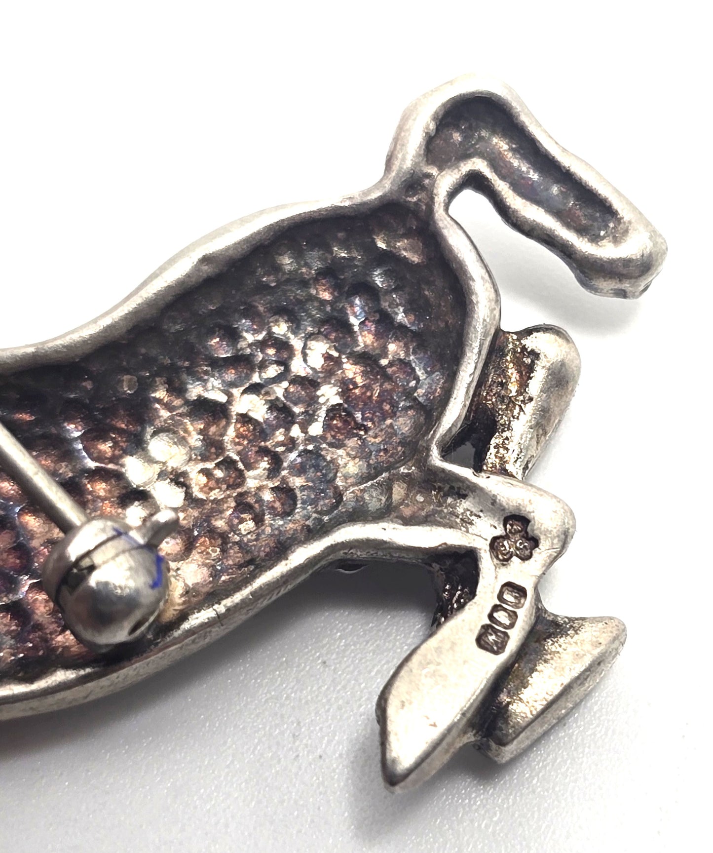Running horse equestrian Dublin Ireland vintage 1954 solid sterling silver brooch