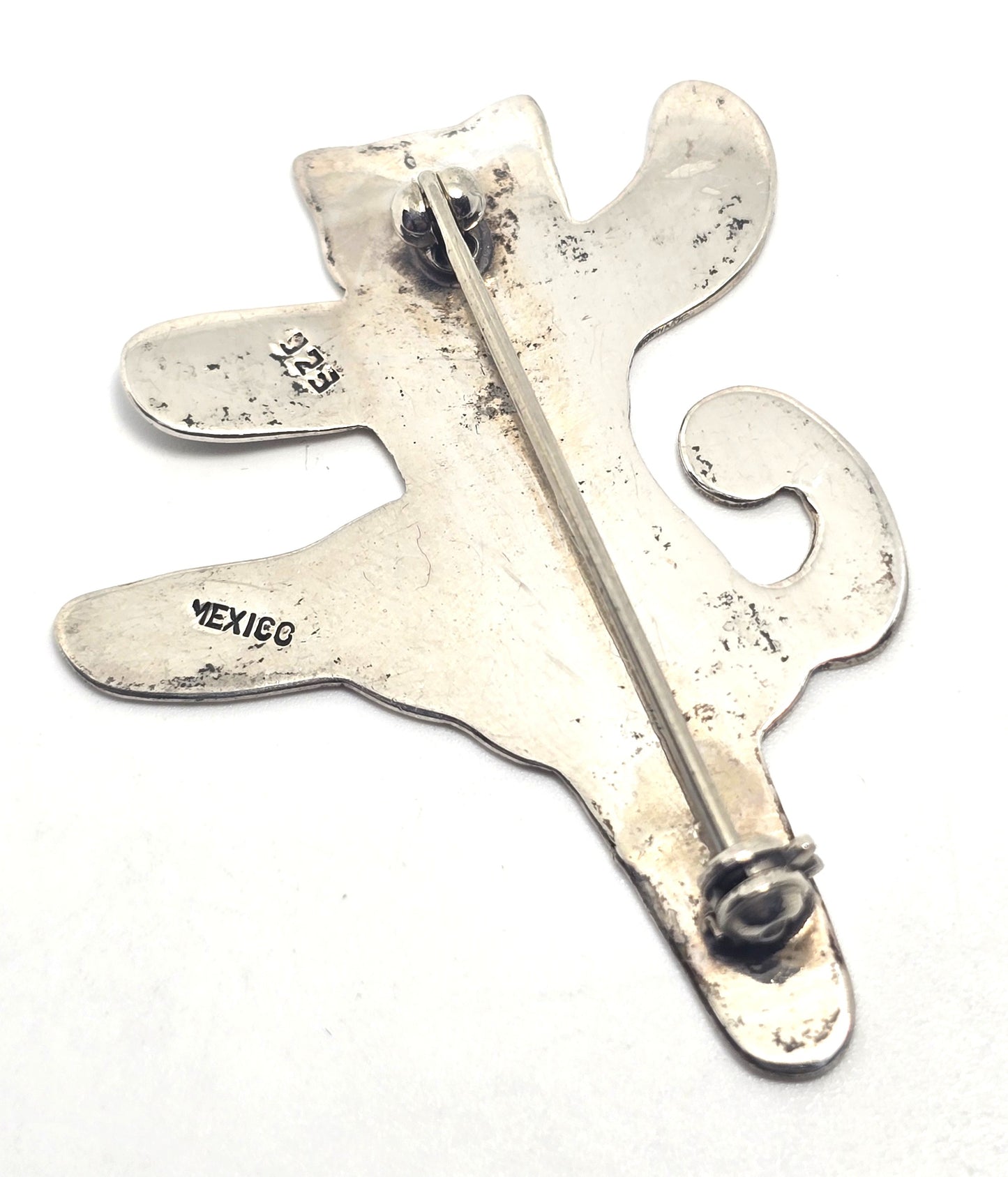Dancing Cat Ballerina pin brooch Laurel Elliott Mexico vintage sterling silver brooch