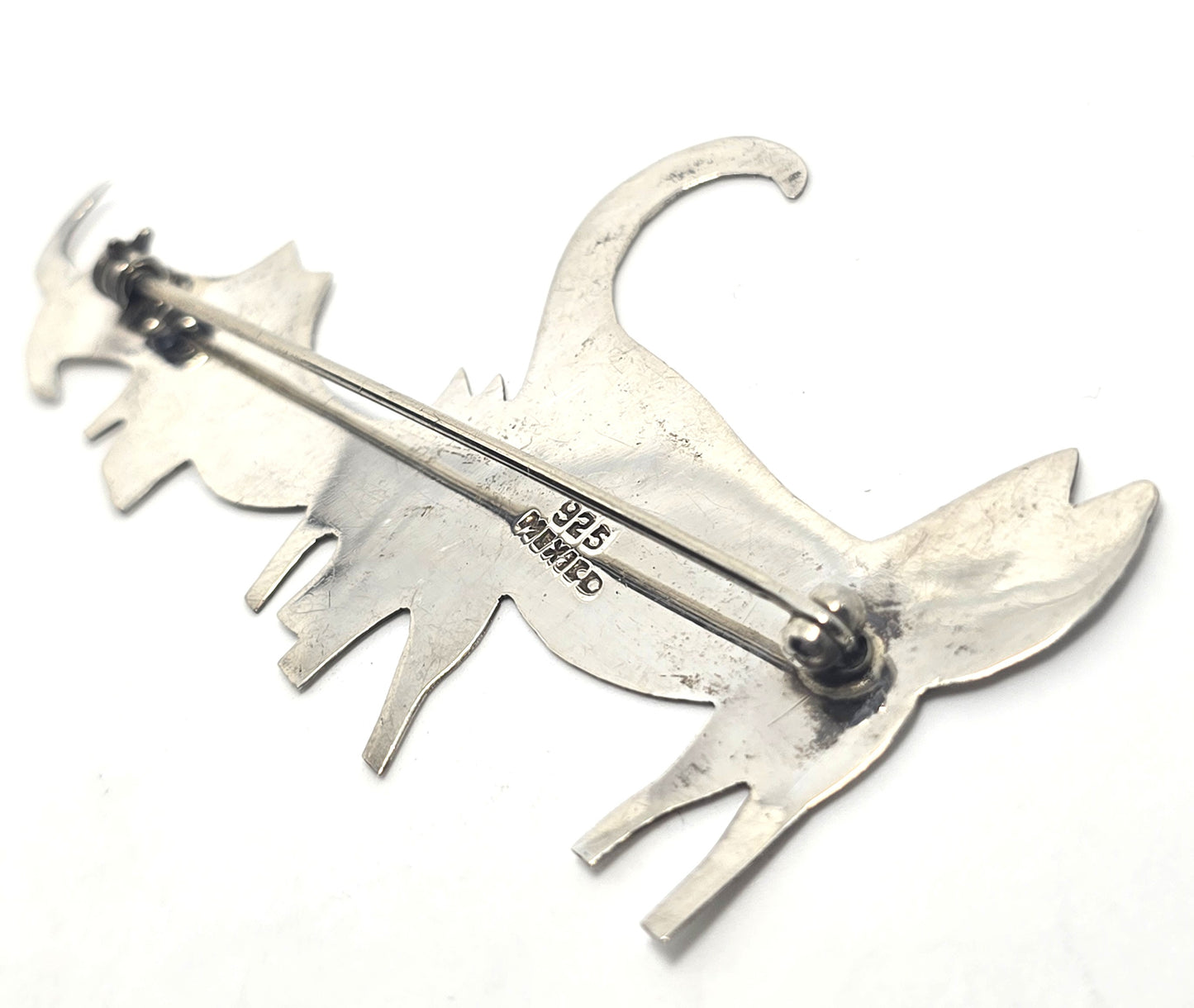 Mexican Kitty litter Triple Kitty large vintage sterling silver brooch