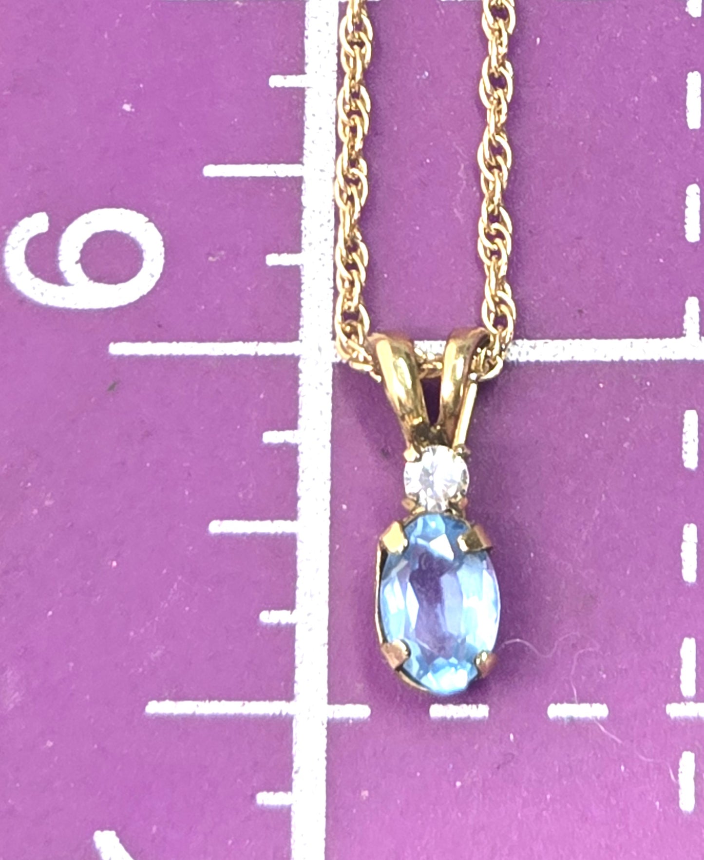 Krementz synthetic blue topaz gold filled small signed vintage necklace set
