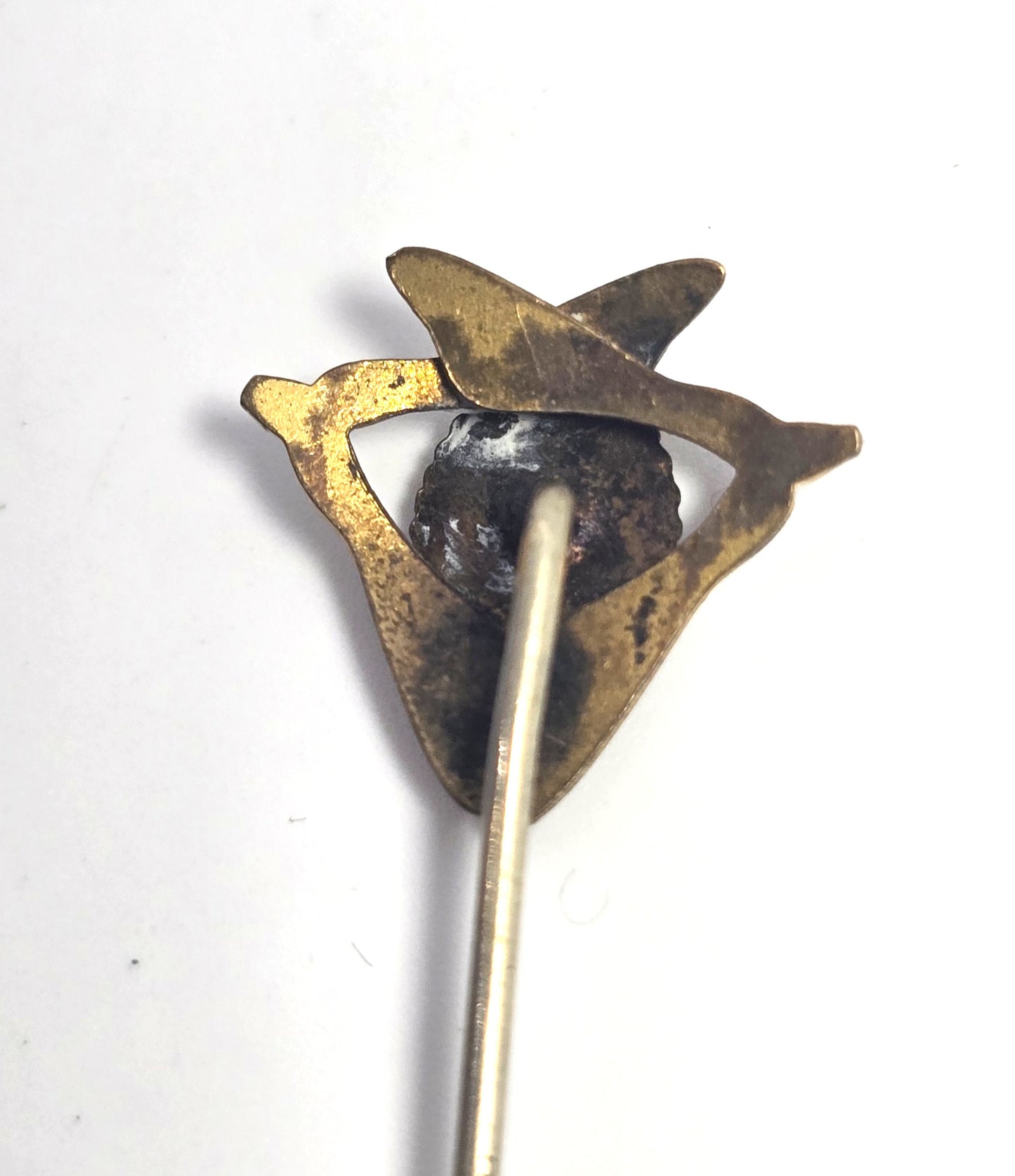 Yellow gold filled F initial signet Victorian antique lapel stick pin