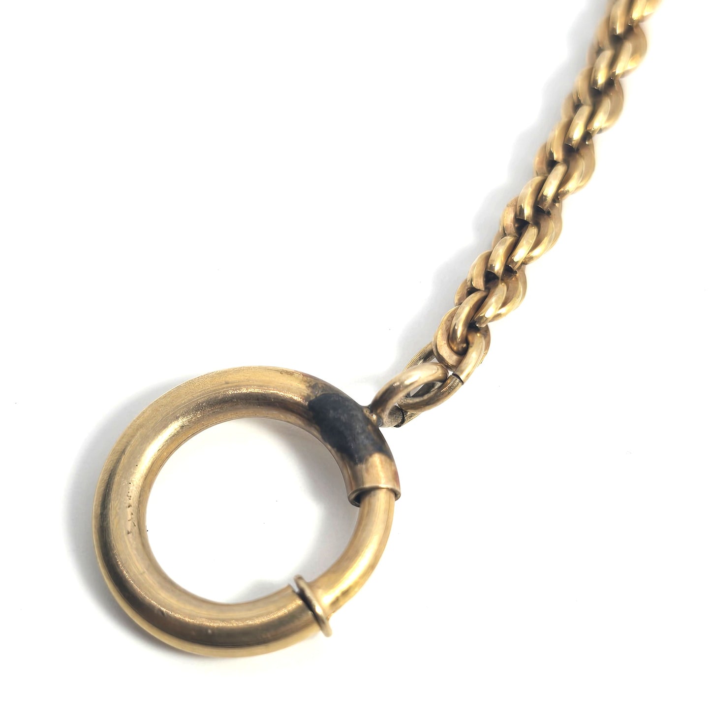 Victorian 12k GF antique yellow gold filled 12 inch long watch fob chain bracelet