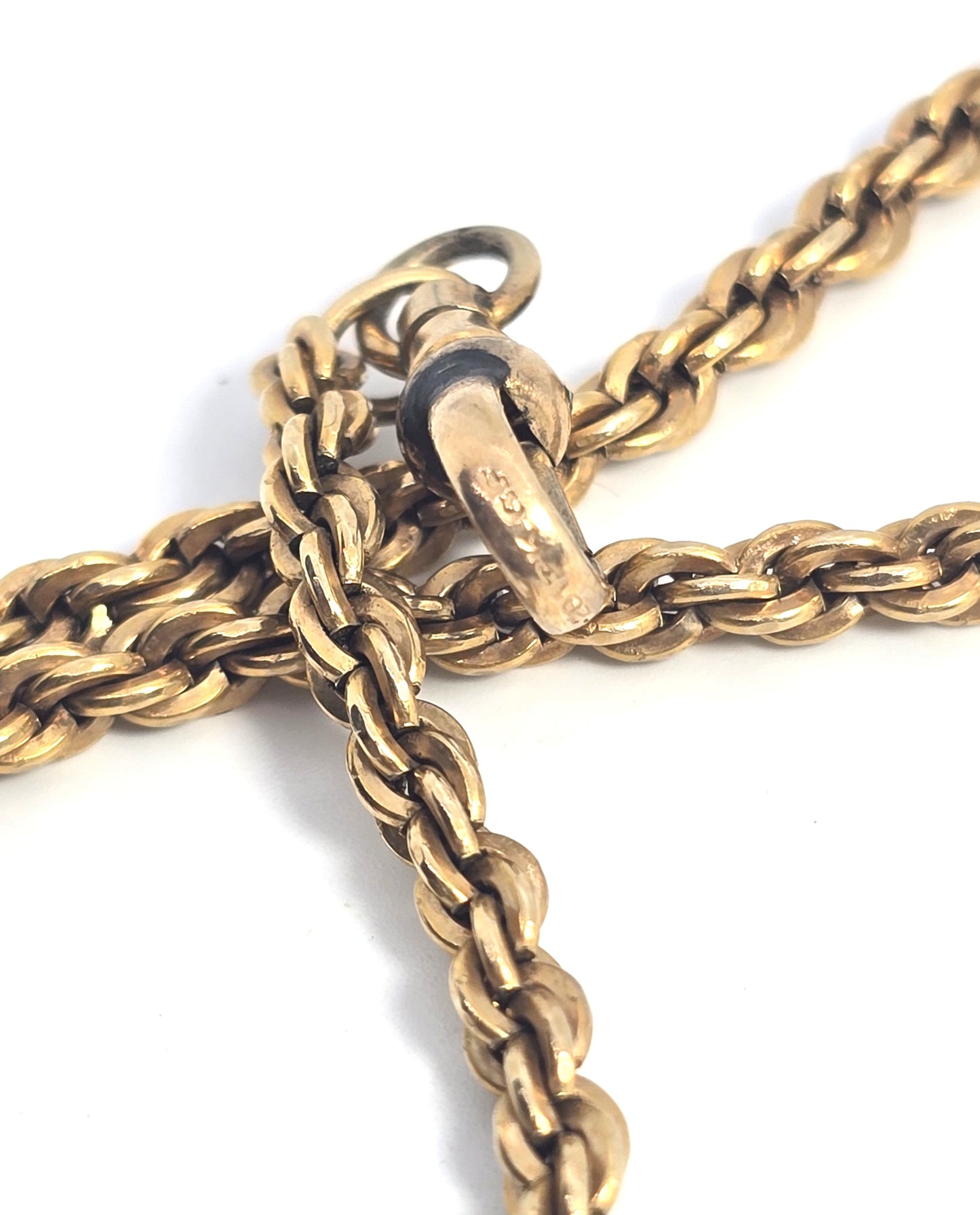 Victorian 12k GF antique yellow gold filled 12 inch long watch fob chain bracelet