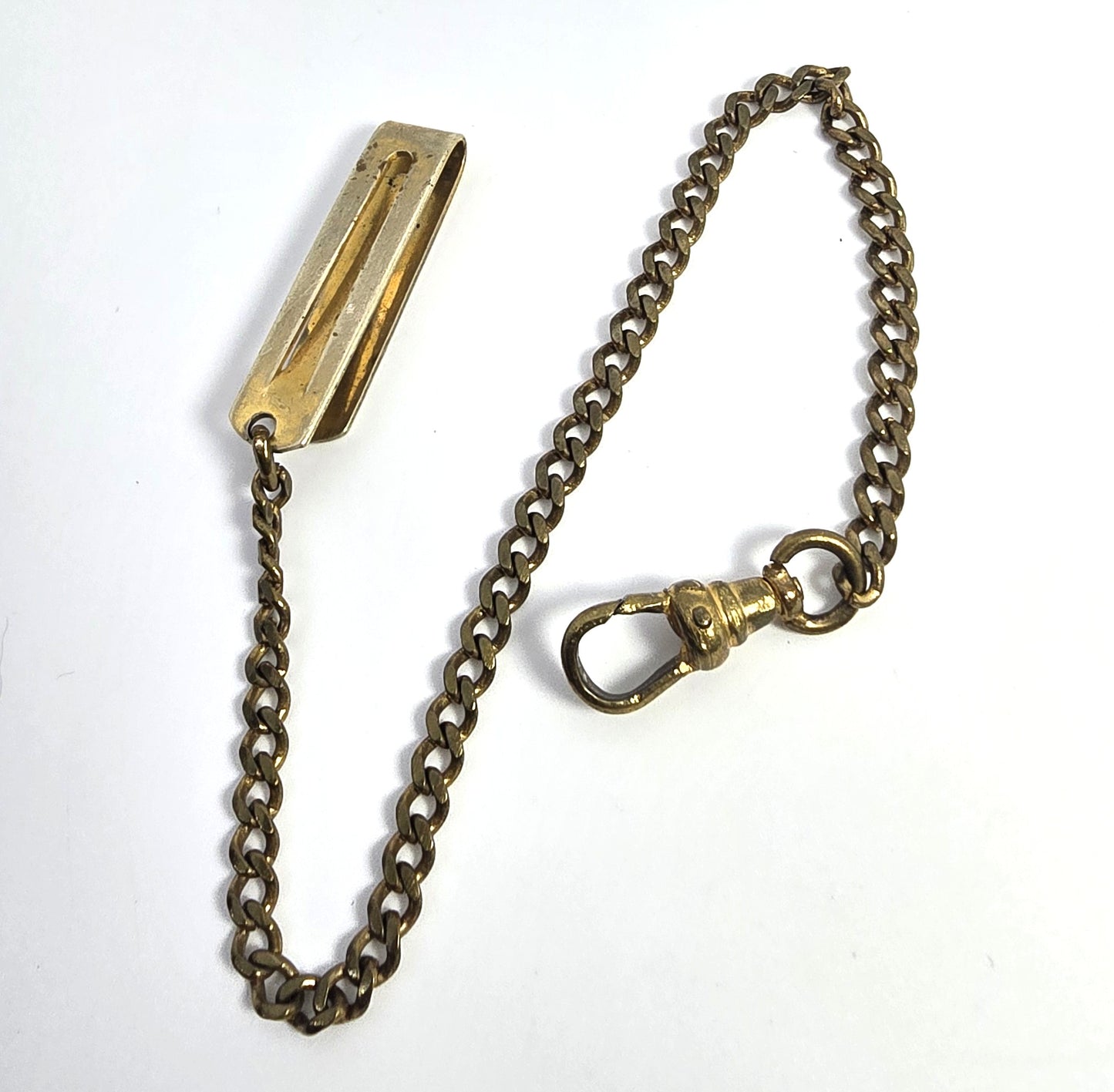 Victorian antique yellow gold filled belt watch fob chain etched flowers