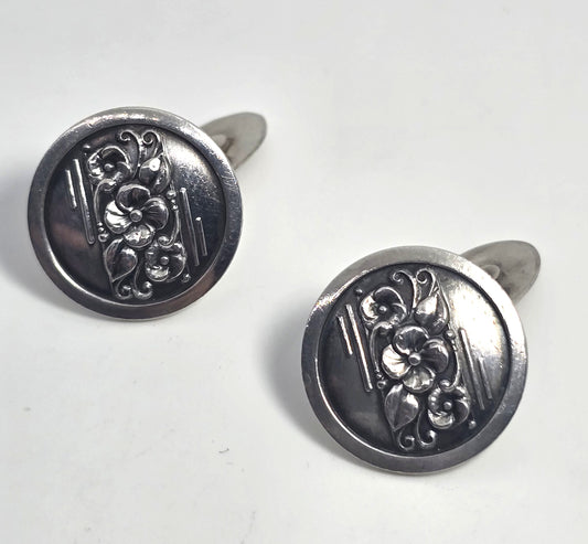 John Axel Prip vintage Modernist Denmark sterling silver 830S cufflinks