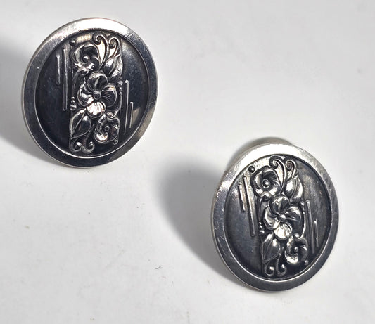 John Axel Prip vintage Modernist Denmark sterling silver 830S cufflinks