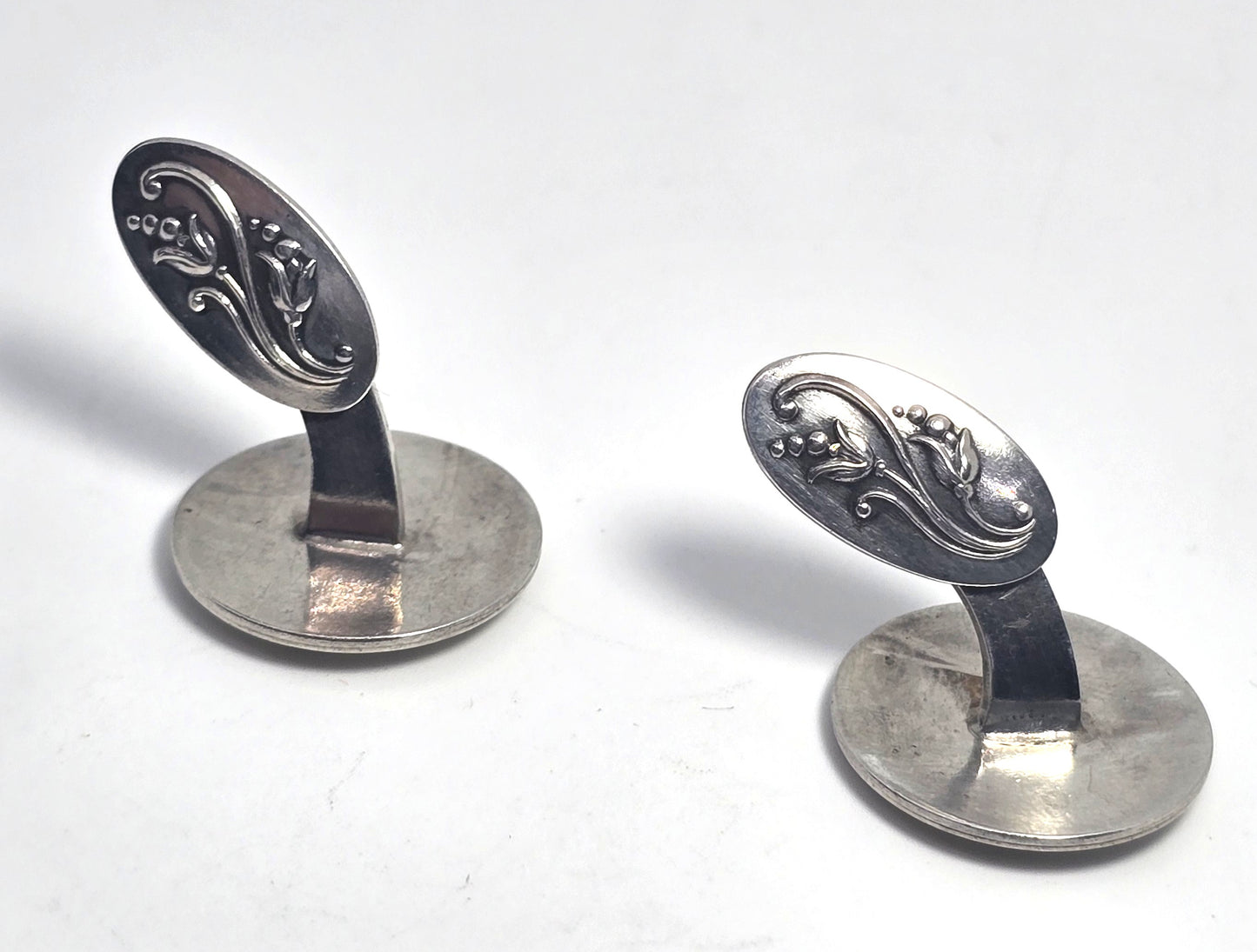 John Axel Prip vintage Modernist Denmark sterling silver 830S cufflinks
