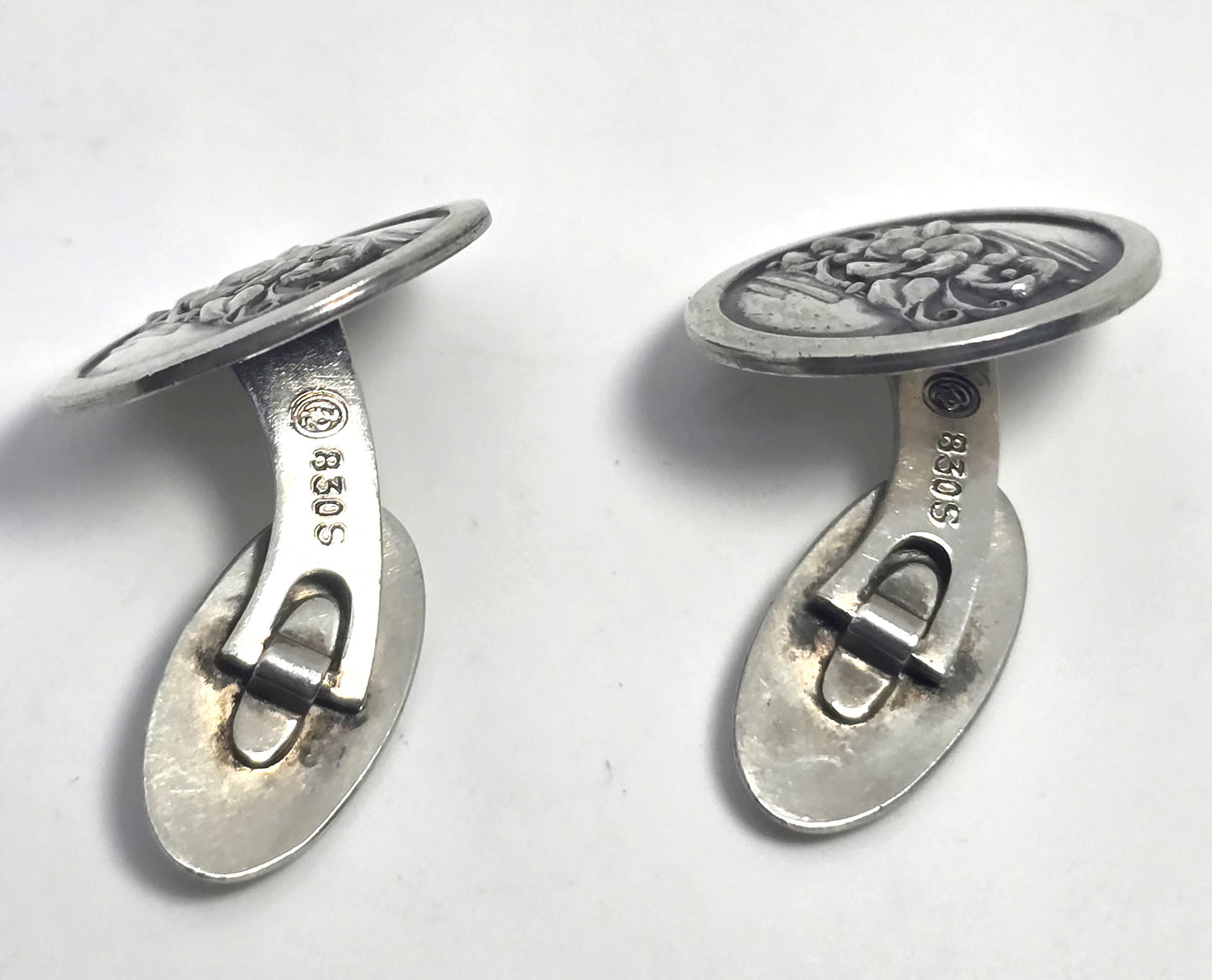 John Axel Prip vintage Modernist Denmark sterling silver 830S cufflinks