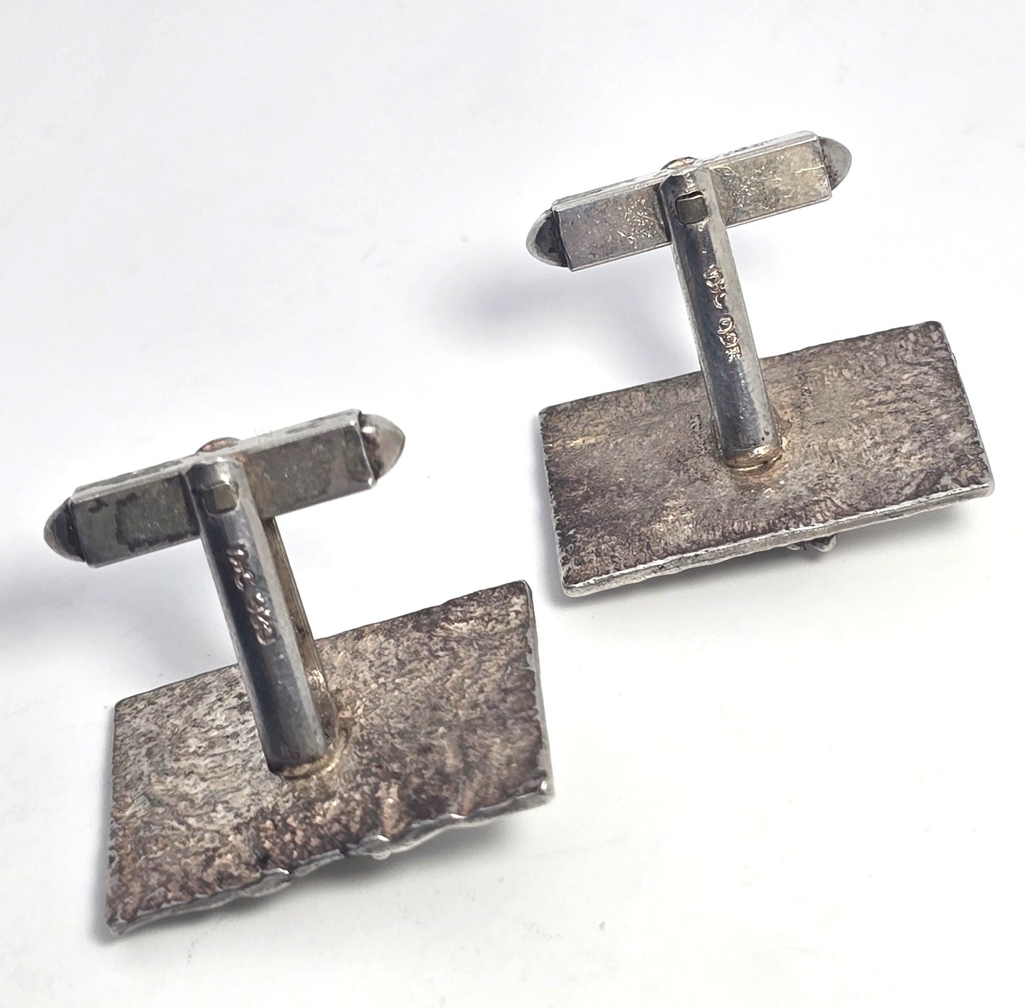 N&C bear in the wood equestrian hunting sterling silver cufflinks