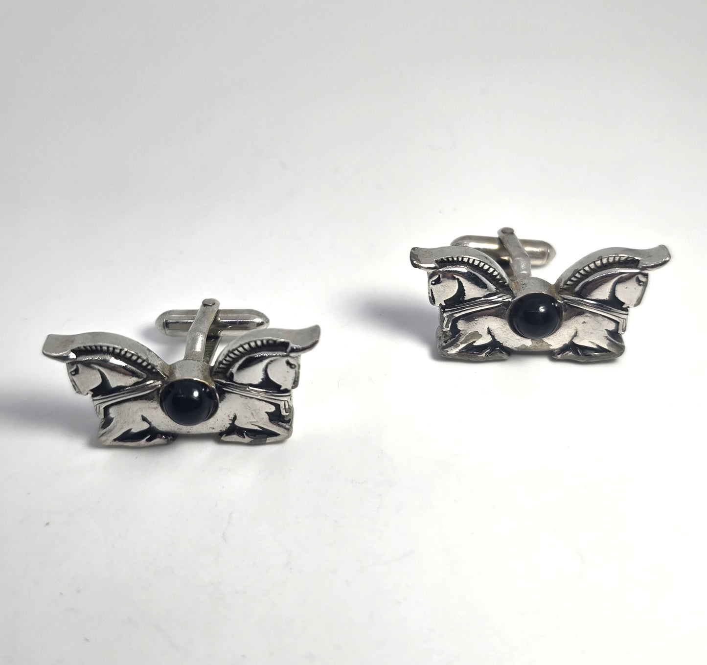 Swank Vintage Cufflinks Teheran Horses Figural Vintage Cufflinks