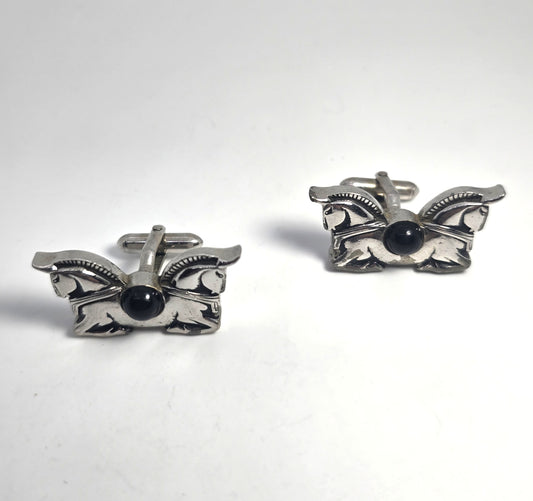 Swank Vintage Cufflinks Teheran Horses Figural Vintage Cufflinks