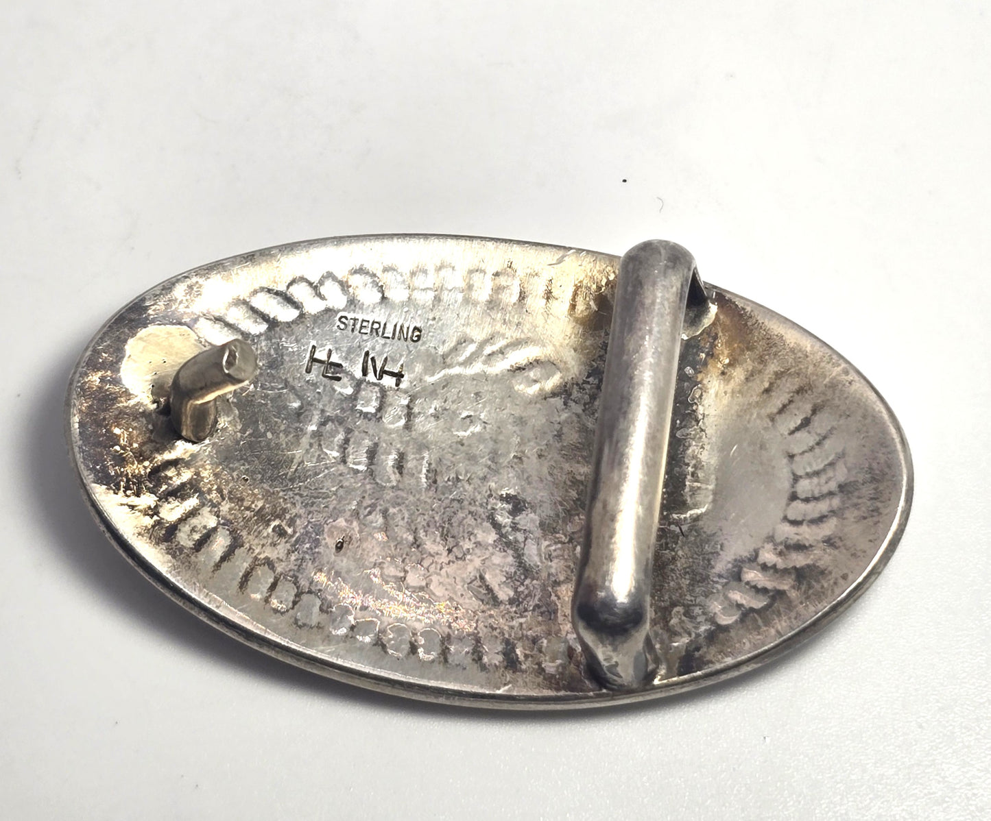 Hyson Stephen Naseyoma Hopi Sterling silver vintage NA bear claw belt buckle