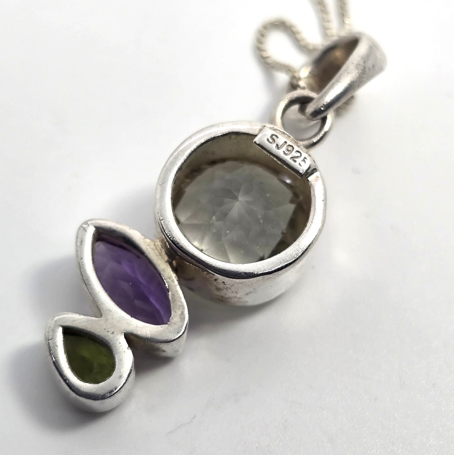 Sajen Prasiolite Green Amethyst Peridot sterling silver gemstone pendant necklace