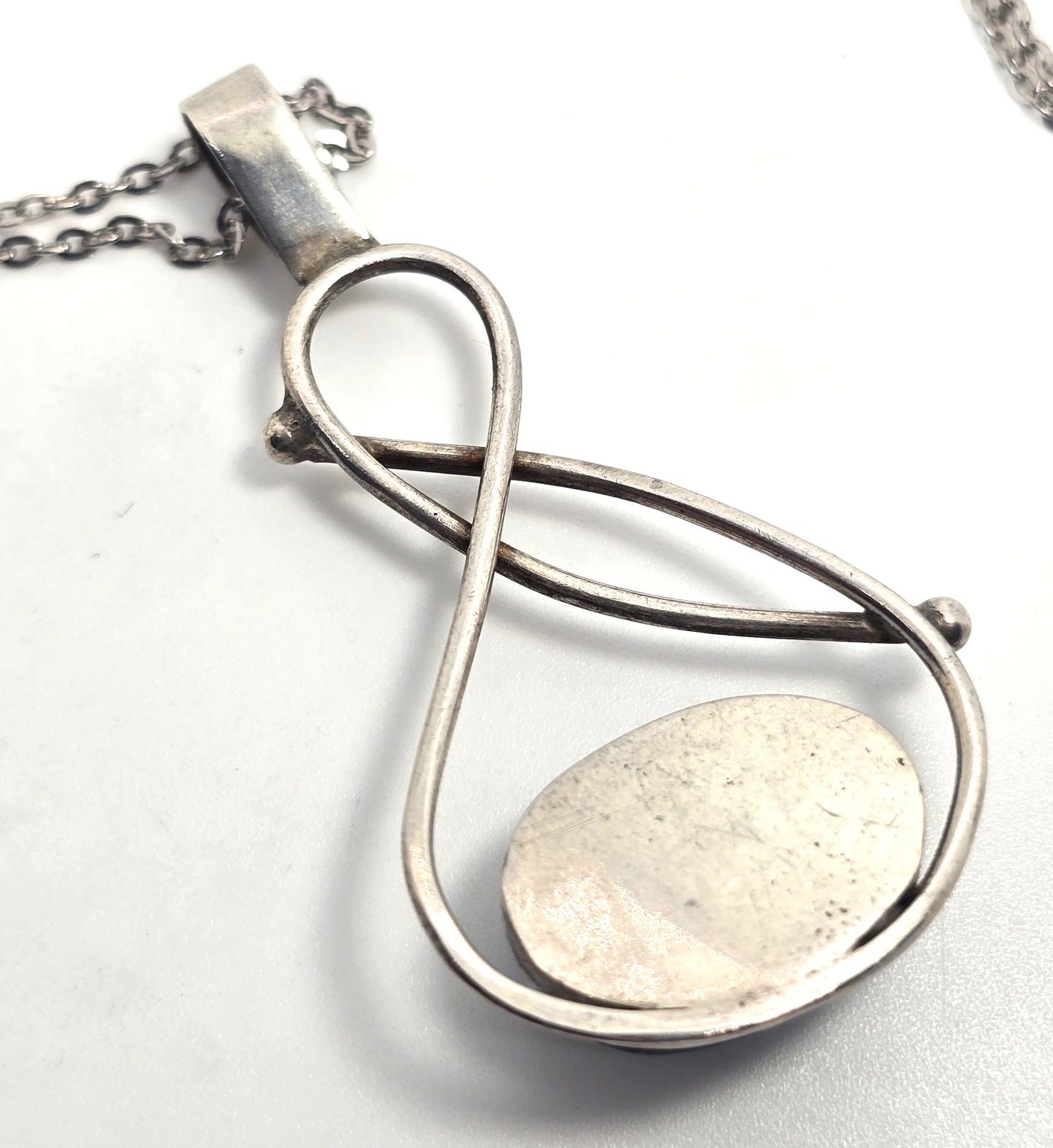 Larimar Dominican Republic blue gemstone artisan sterling silver pendant necklace
