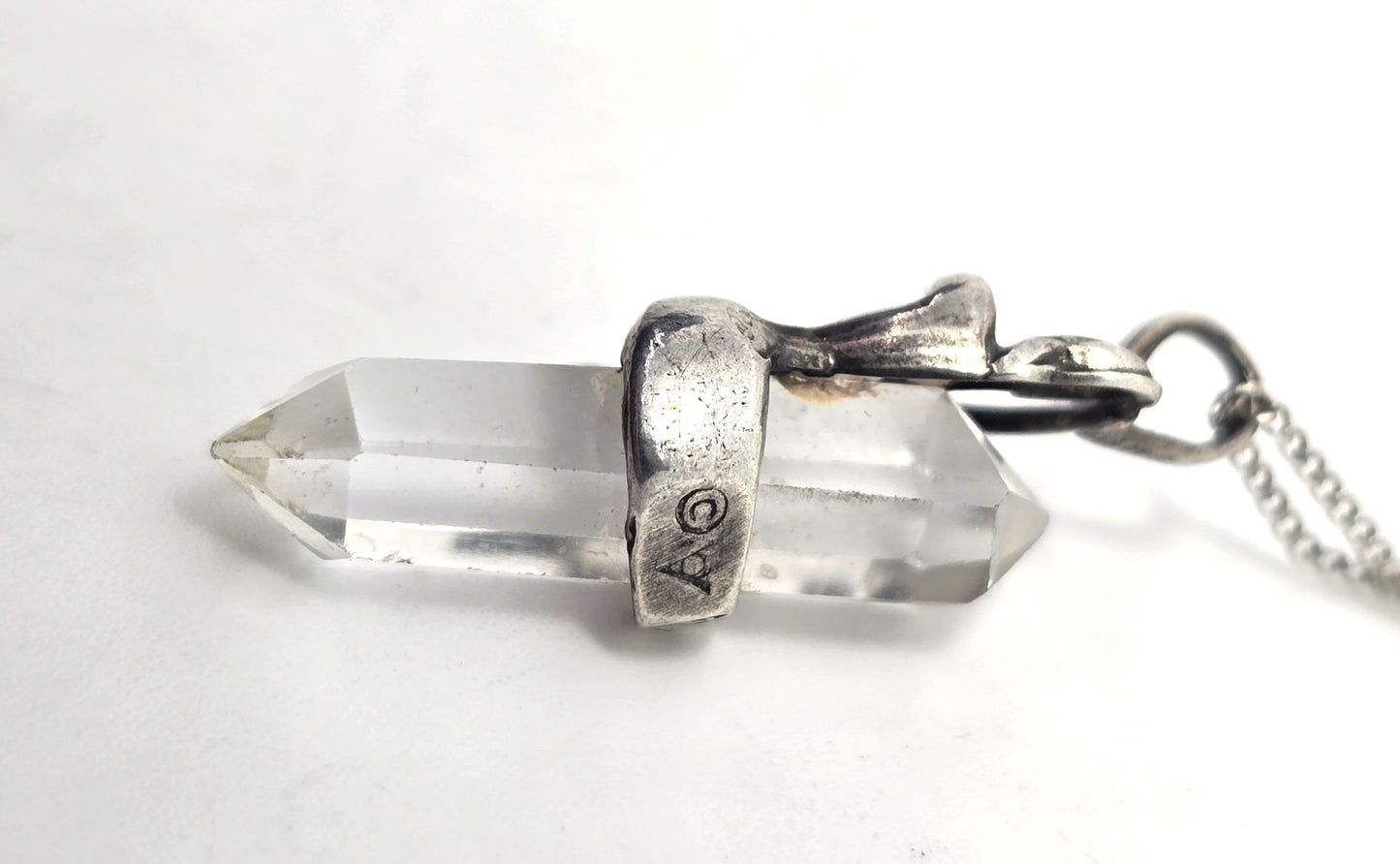 Brazilian Quartz Woman archer sterling silver mystical vintage pendant necklace