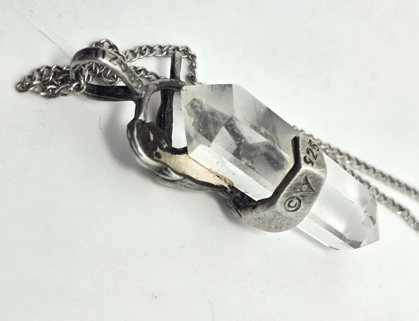 Brazilian Quartz Woman archer sterling silver mystical vintage pendant necklace