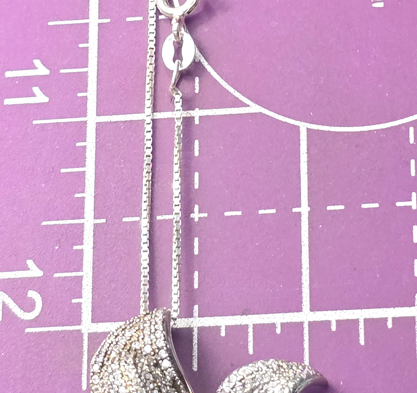 Lilly pave CZ cubic Zirconia sterling silver signed pendant necklace