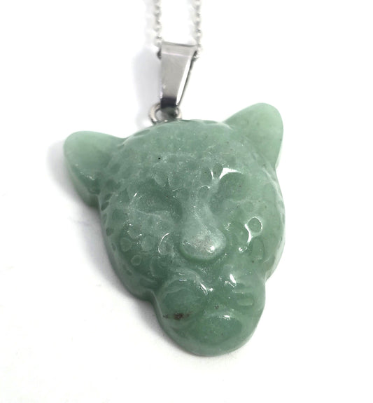 Men's Aventurine Stainless Steel Pendant Necklace 24 inches NWT
