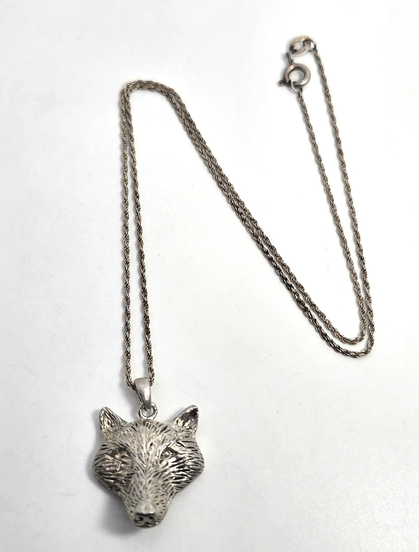 Peter Stone PSCL Viking wolf Men's vintage solid sterling silver pendant necklace